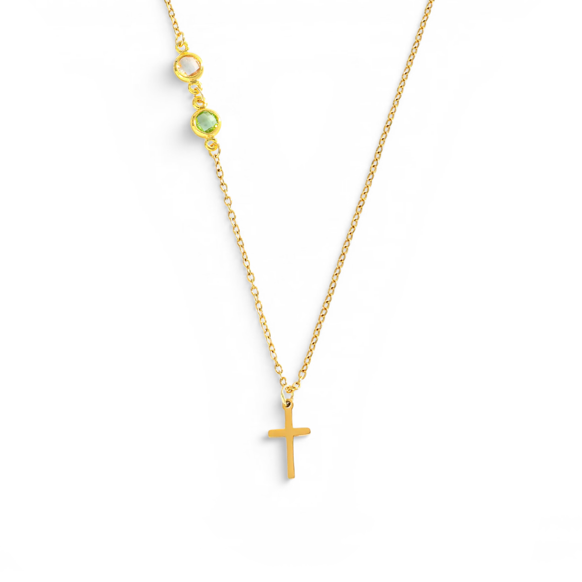 Birthstone Cross Necklace