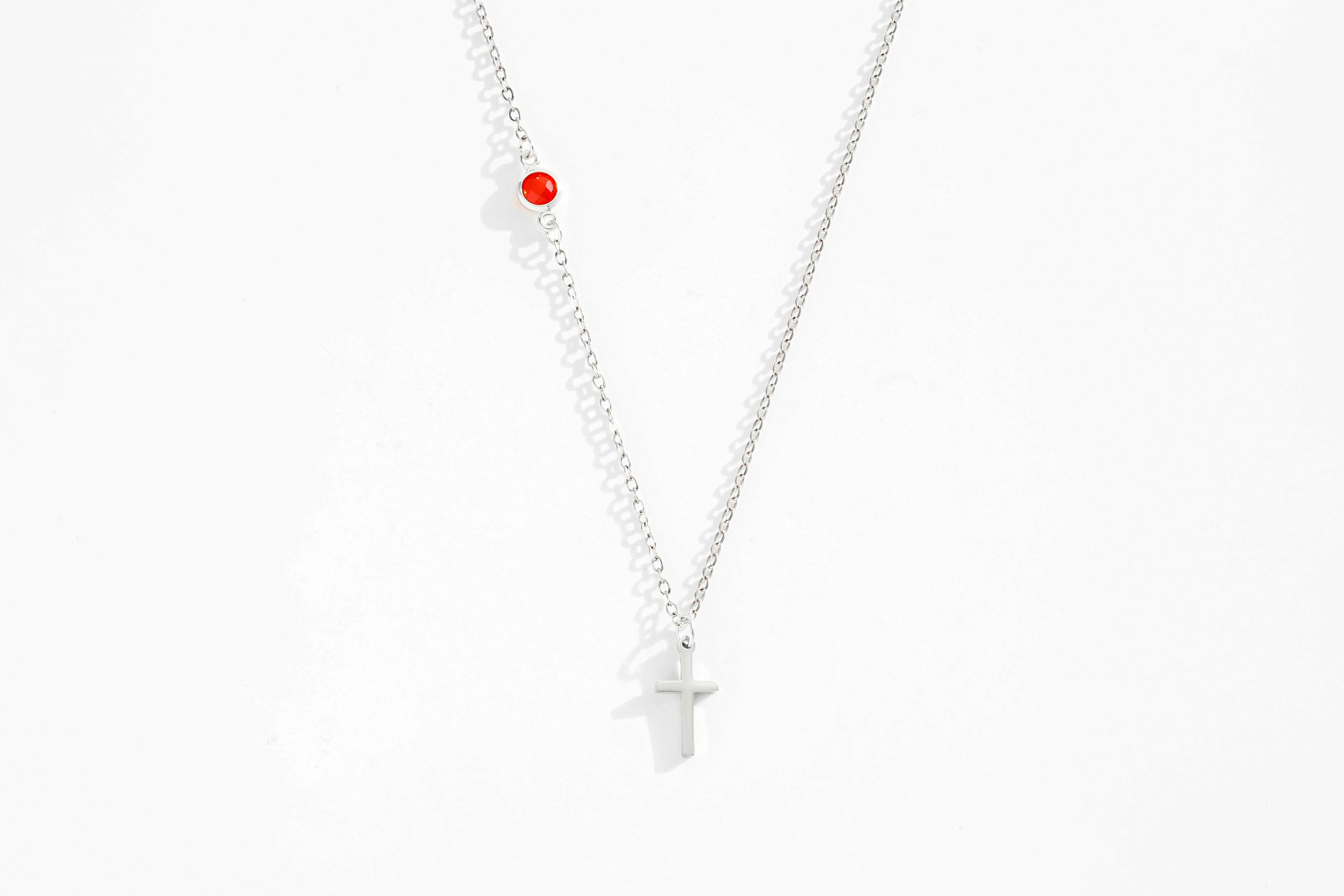 Birthstone Cross Necklace - Image 5