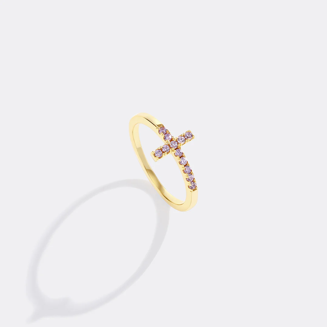 Birthstone Cross Ring - Image 10