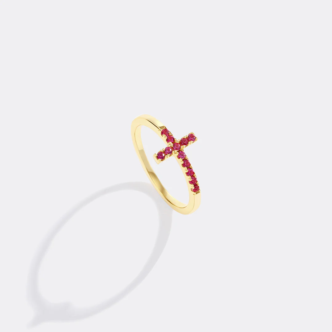 Birthstone Cross Ring - Image 11