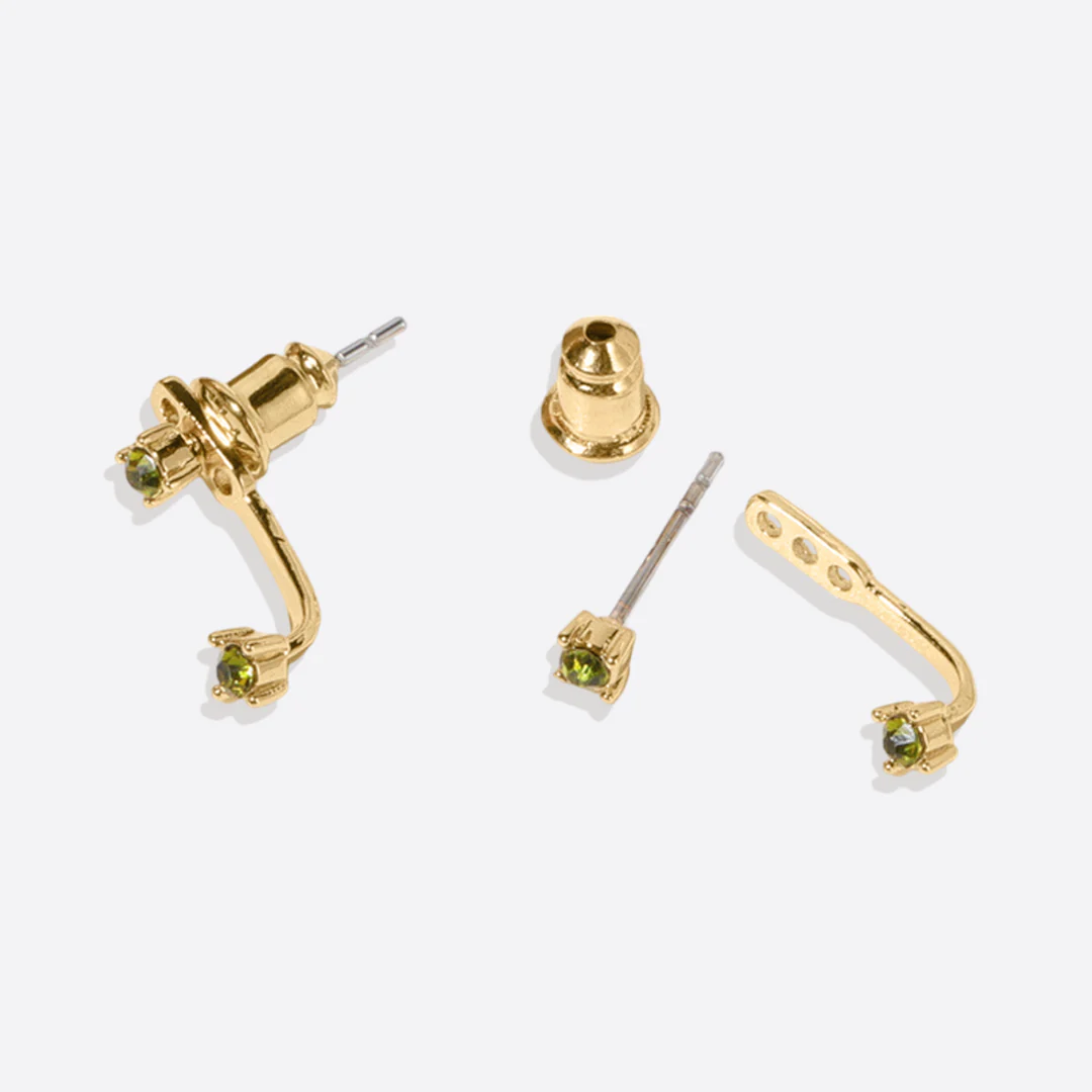 Birthstone Drop Ear Jacket Earrings - Image 7