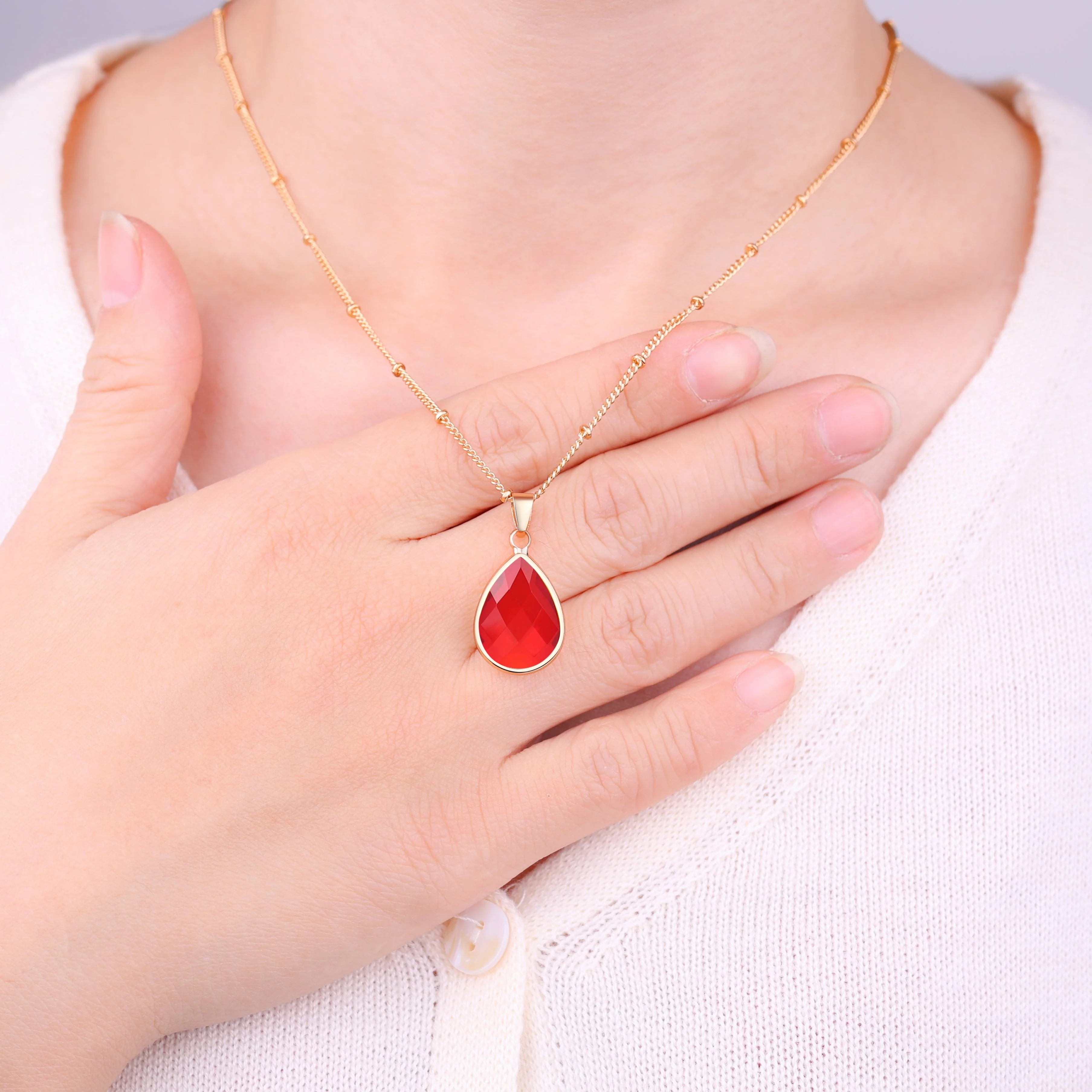 Birthstone Drop Pendant Necklace - Image 13
