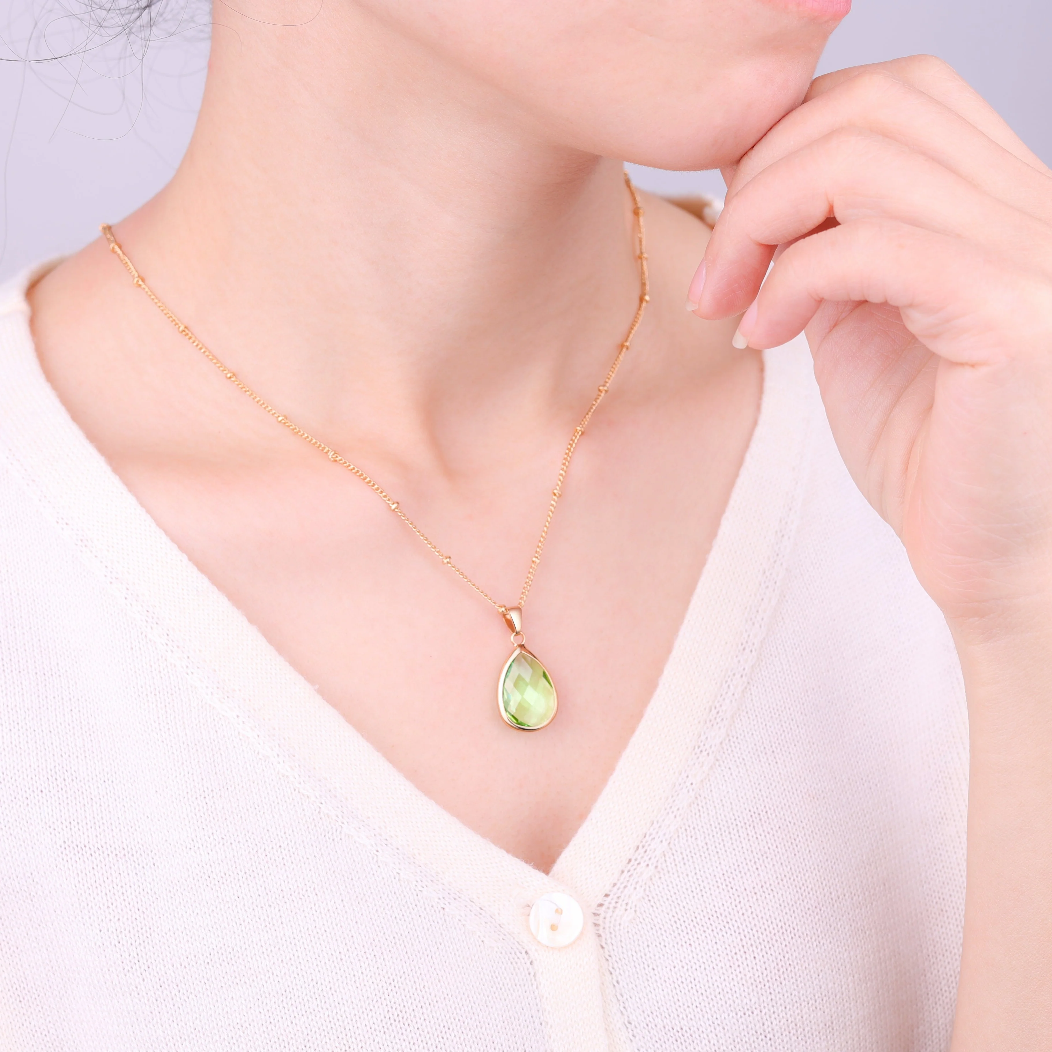 Birthstone Drop Pendant Necklace - Image 14