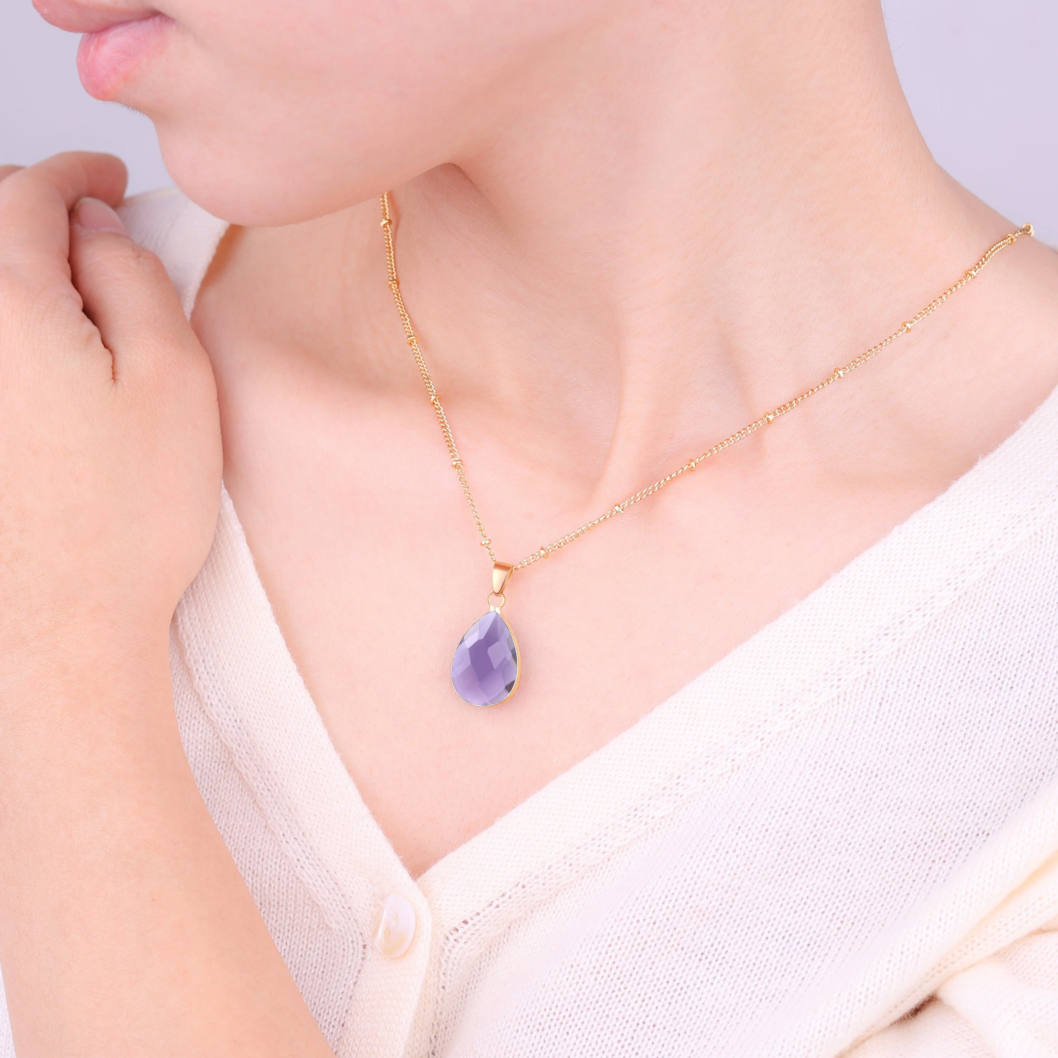 Birthstone Drop Pendant Necklace - Image 8