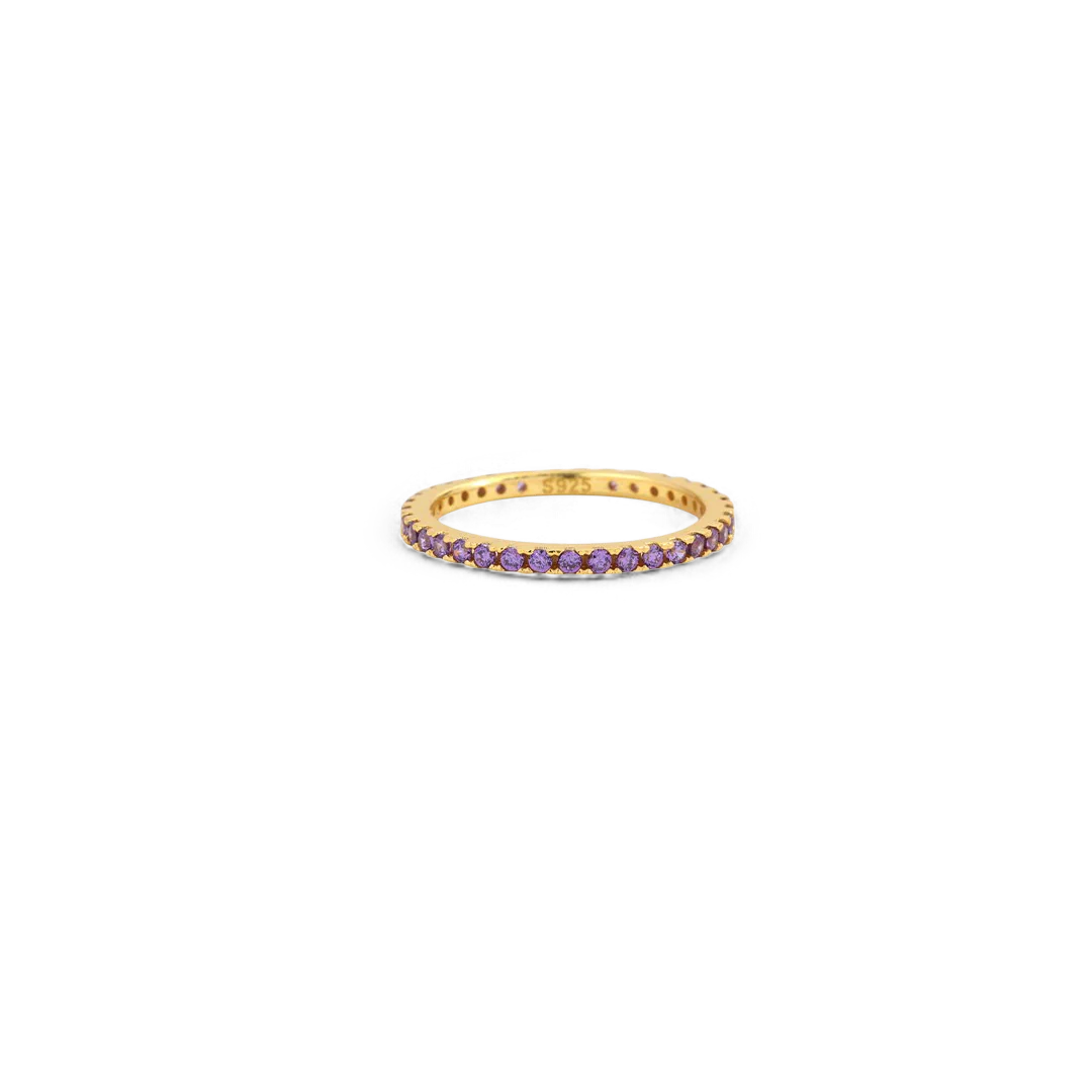 Febuary Birthstone Eternity Stacking Ring - Image 5