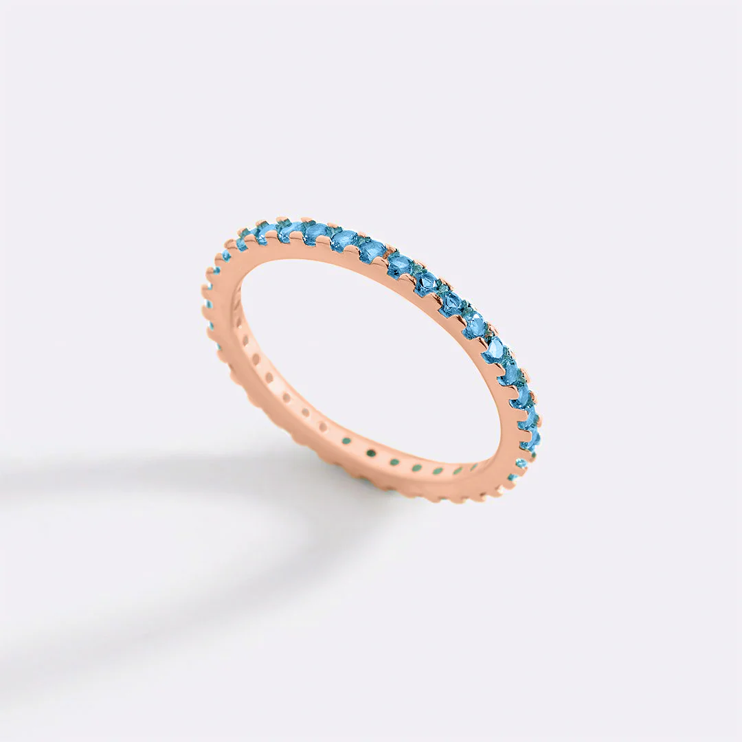 March Birthstone Eternity Stacking Ring - Image 23