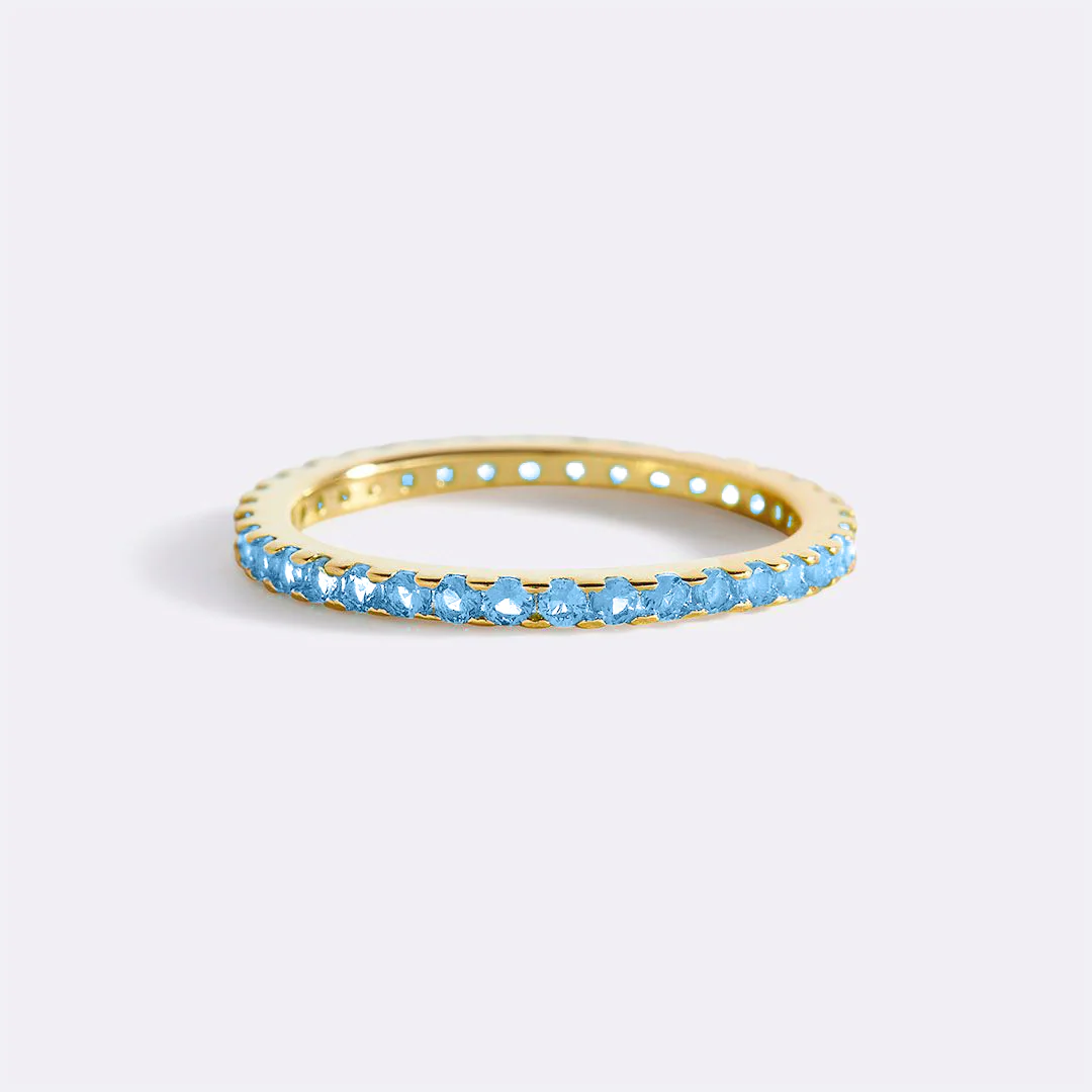 March Birthstone Eternity Stacking Ring - Image 26