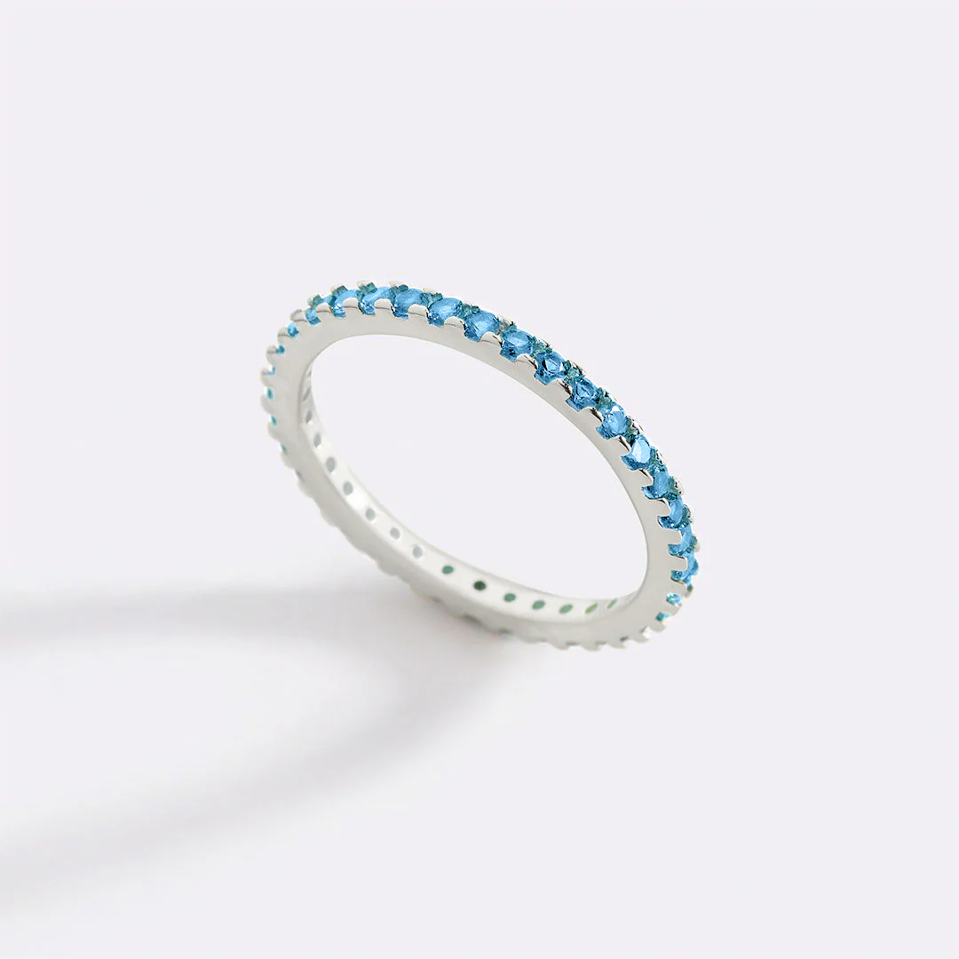 March Birthstone Eternity Stacking Ring - Image 27