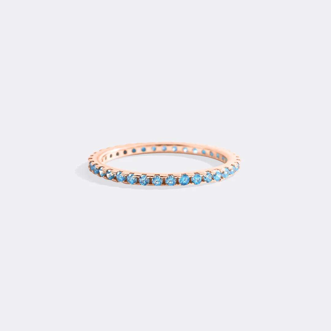 March Birthstone Eternity Stacking Ring - Image 31