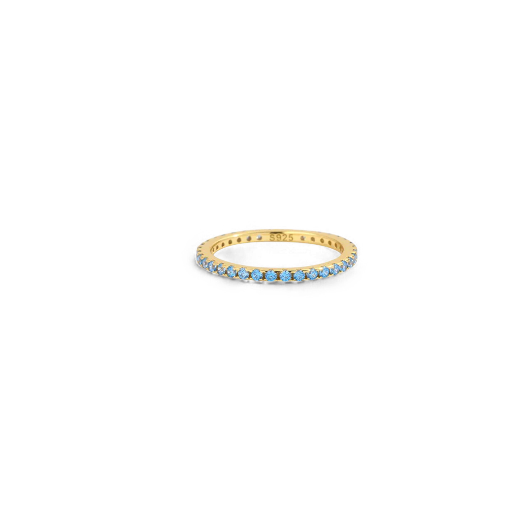 March Birthstone Eternity Stacking Ring - Image 5
