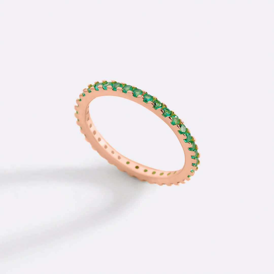 May Birthstone Eternity Stacking Ring - Image 22