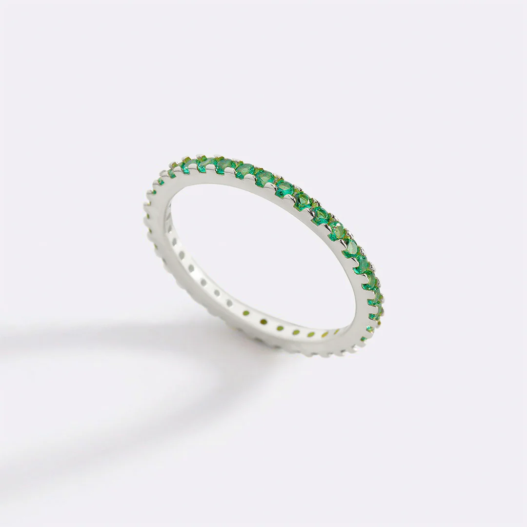 May Birthstone Eternity Stacking Ring - Image 23