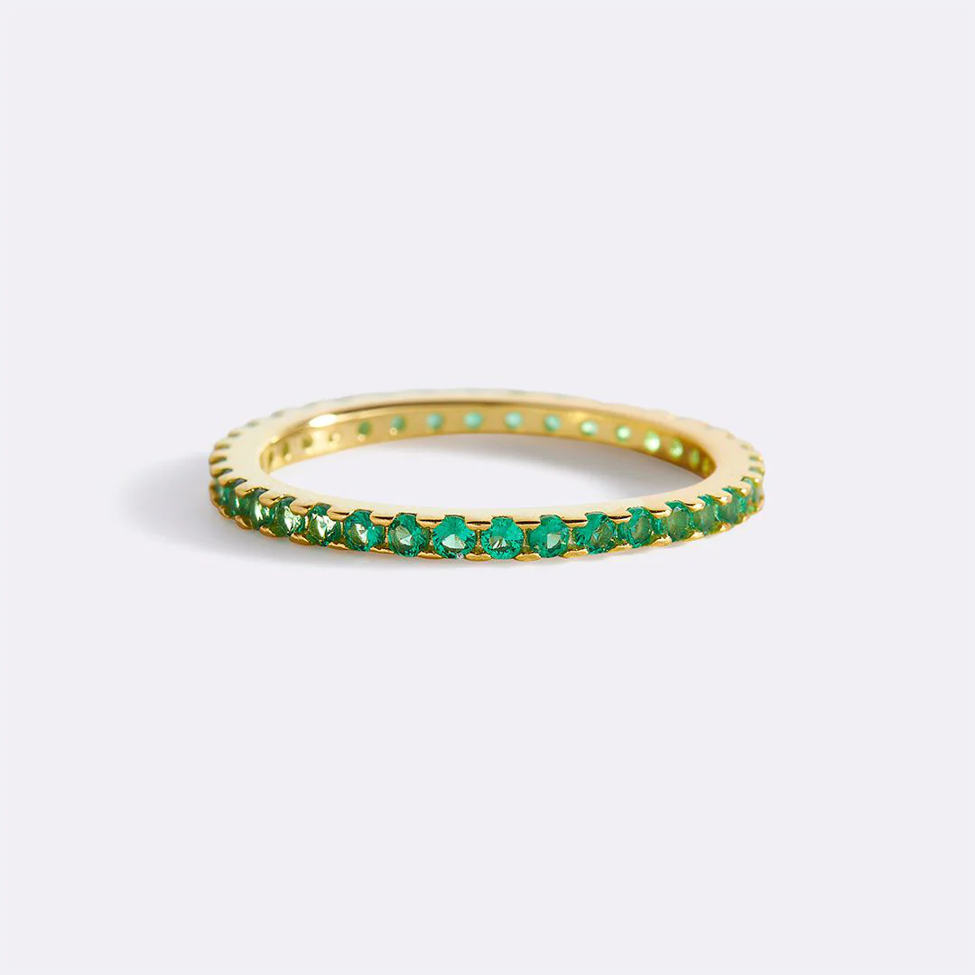 May Birthstone Eternity Stacking Ring - Image 25