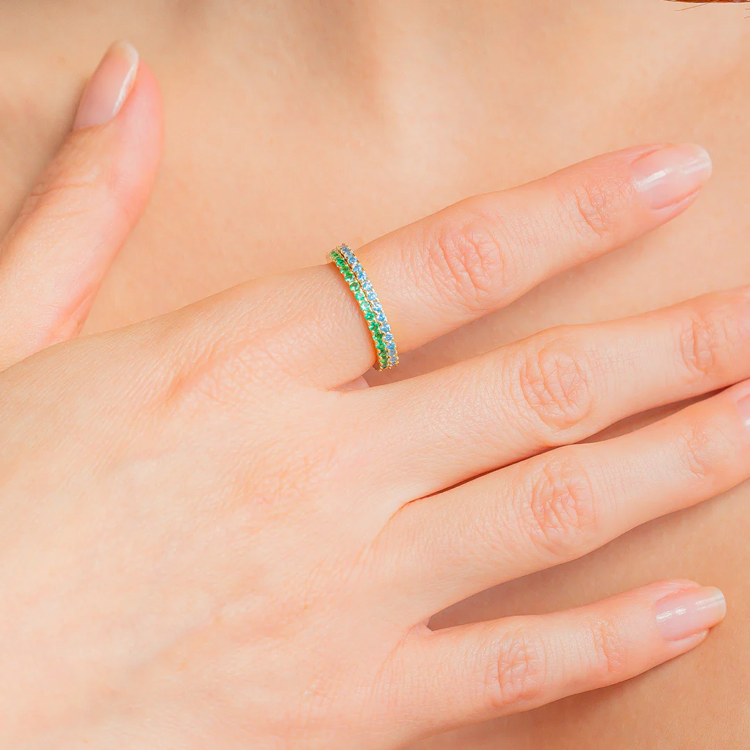 May Birthstone Eternity Stacking Ring - Image 3