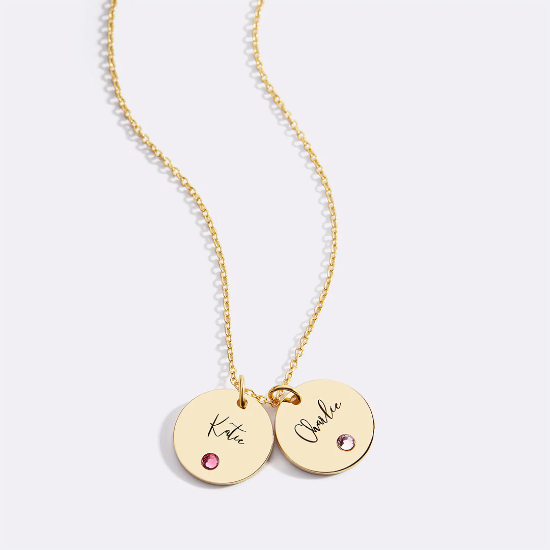 Birthstone Disc Name Necklace - Image 2