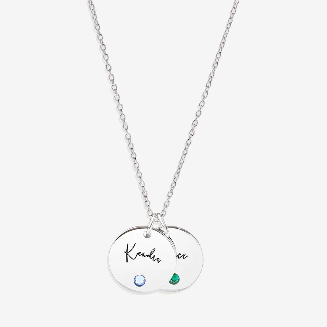 Birthstone Disc Name Necklace - Image 6