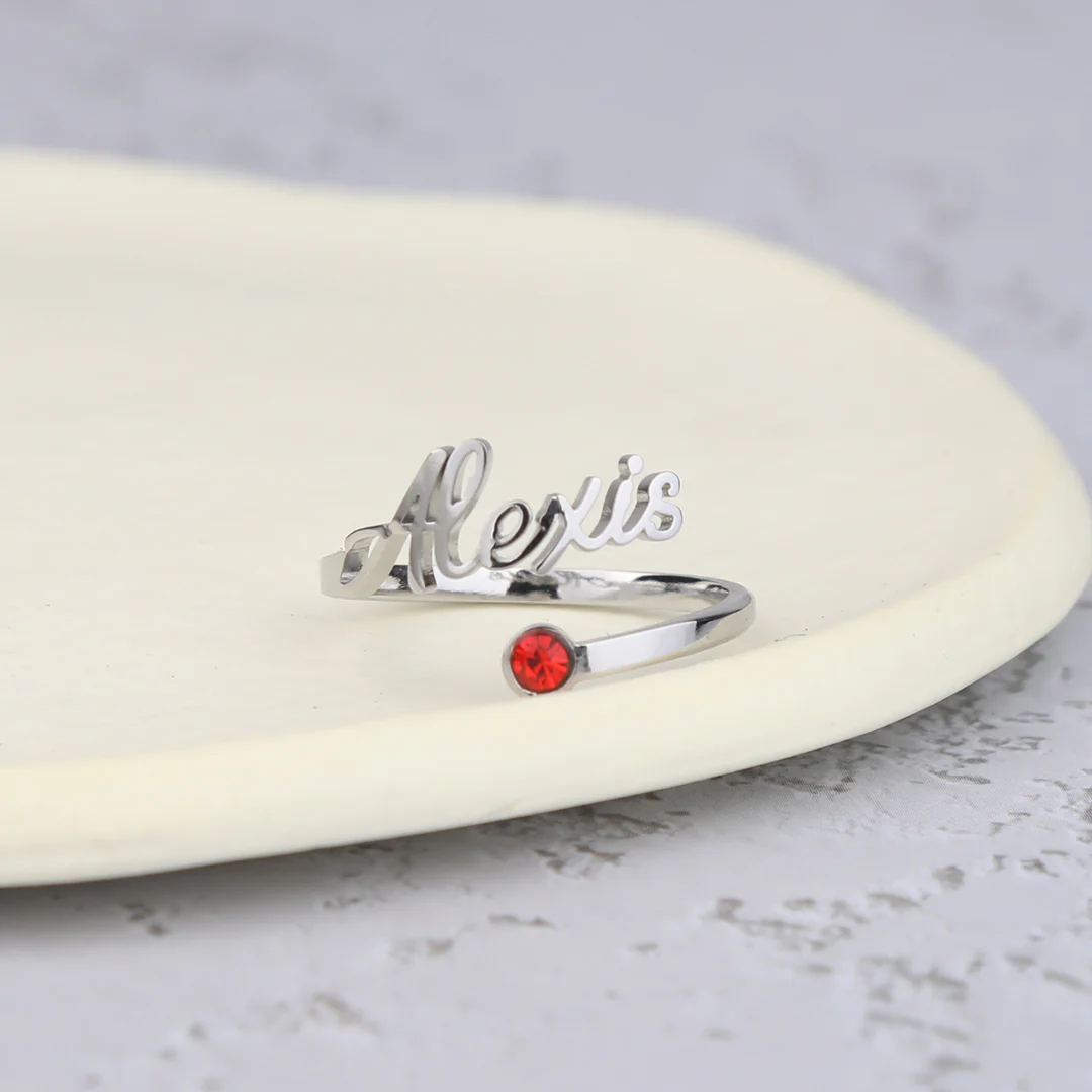 Custom Name Birthstone Ring - Image 18