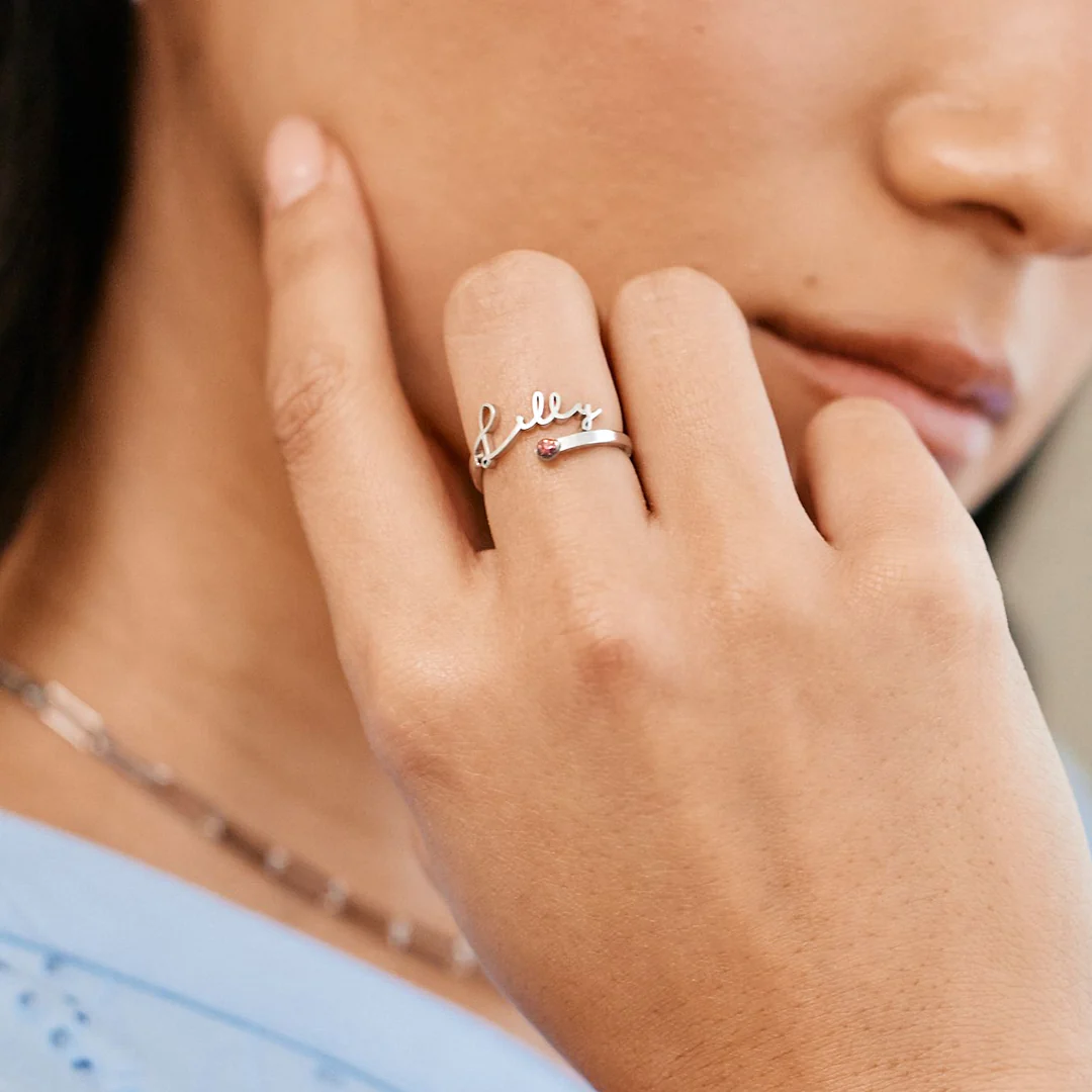 Custom Name Birthstone Ring - Image 47