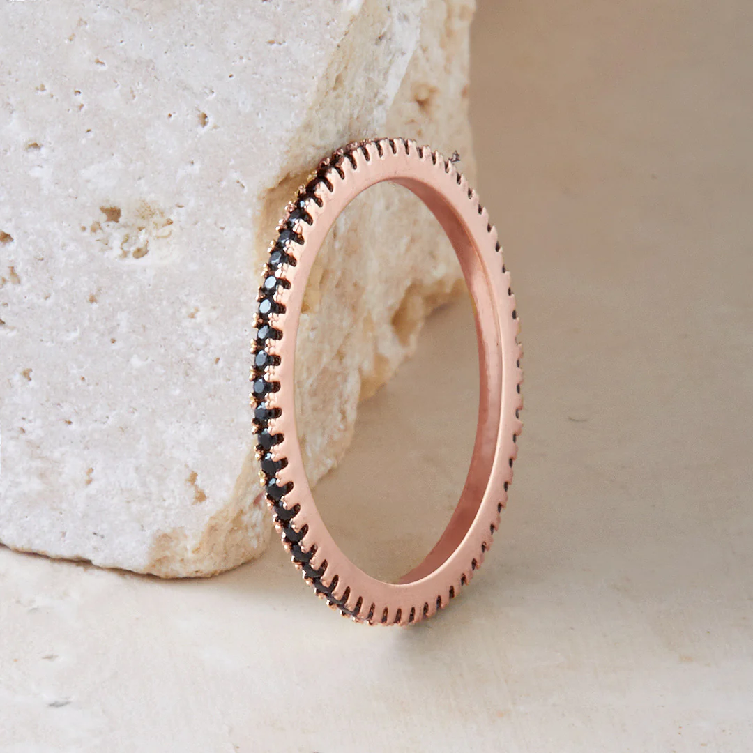 Black Diamond Eternity Stacking Ring - Image 17