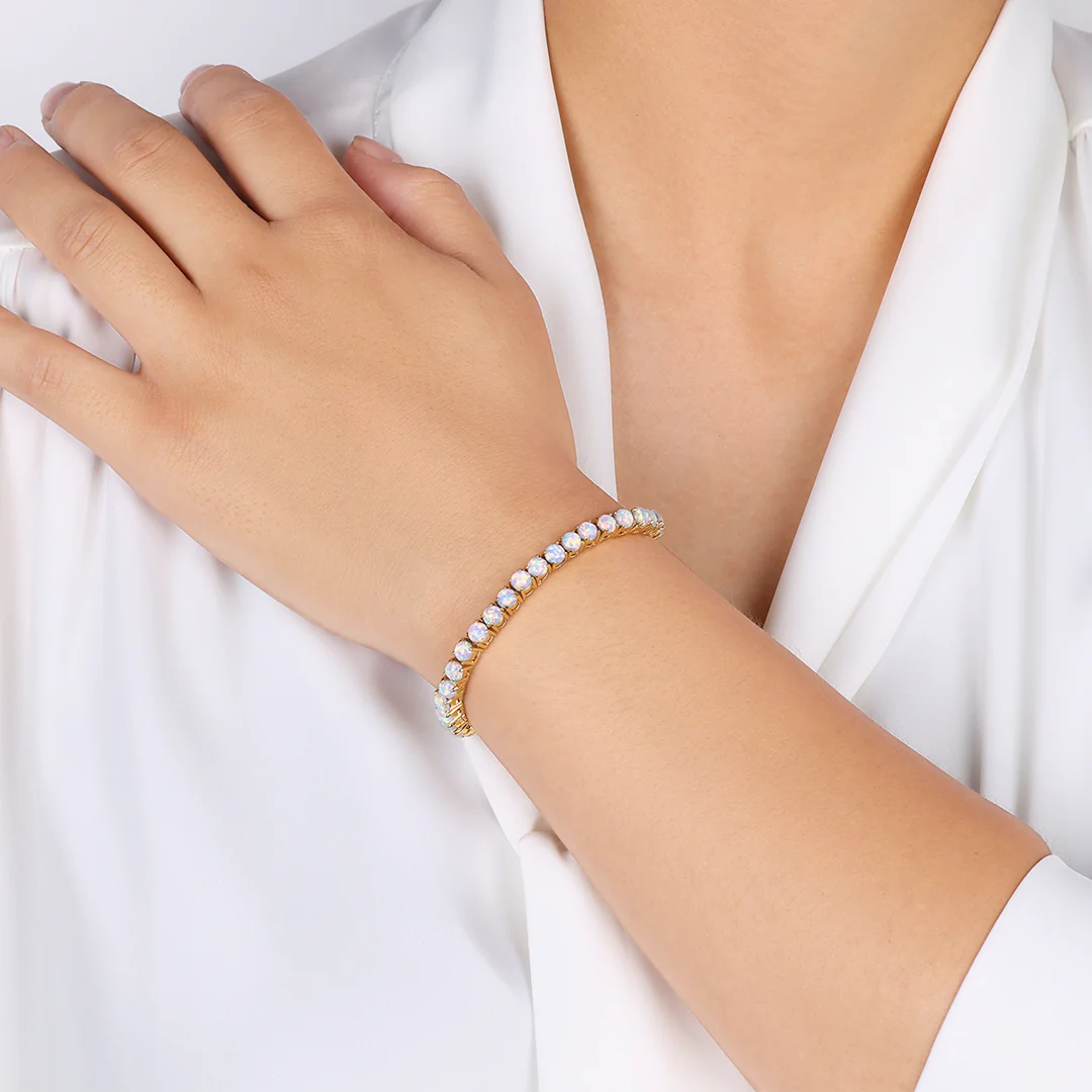 Blue Opal Tennis Bracelet - Image 4