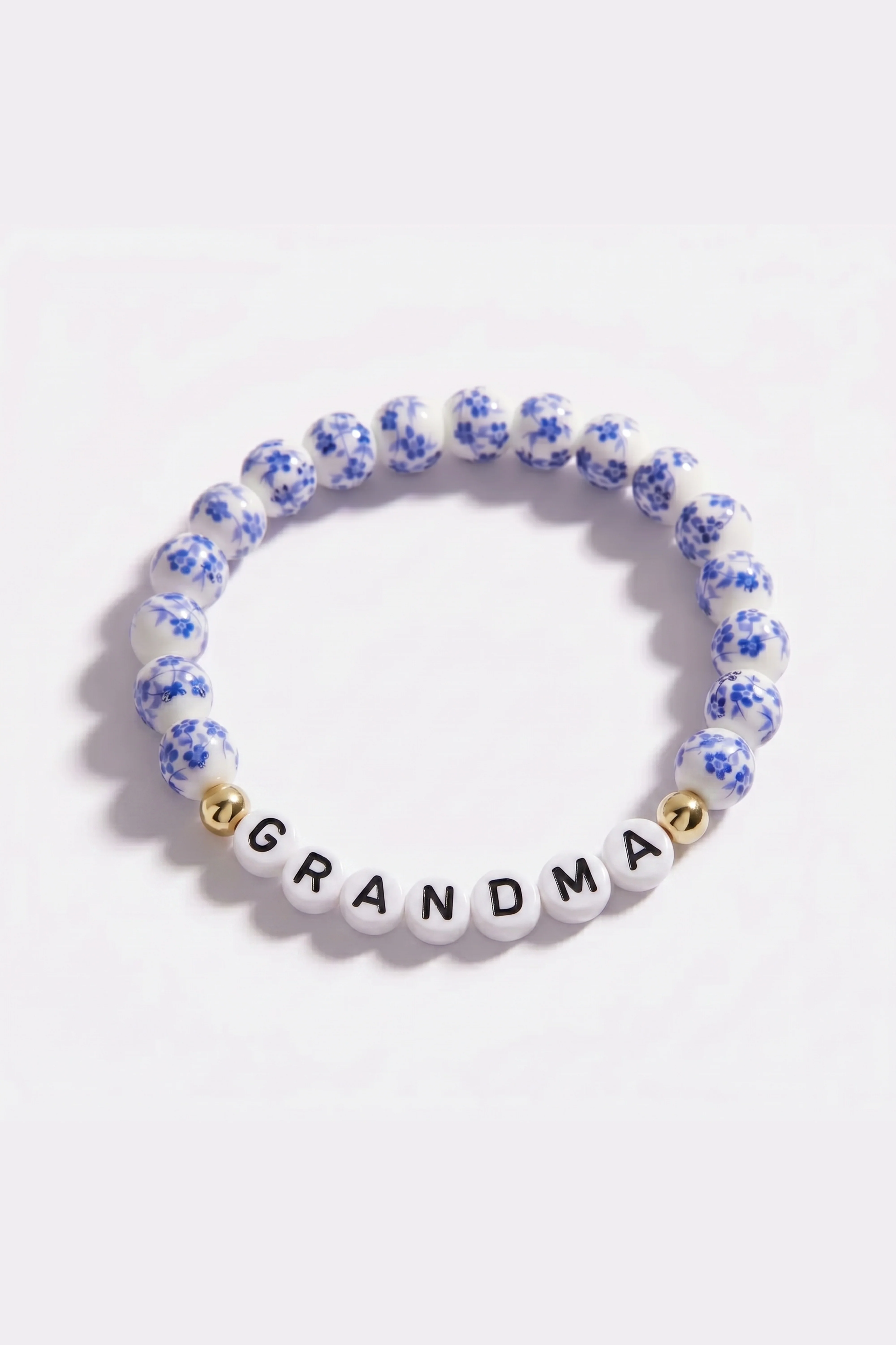 Blue Porcelain Floral Beaded Bracelet for Mom & Grandma - Image 21