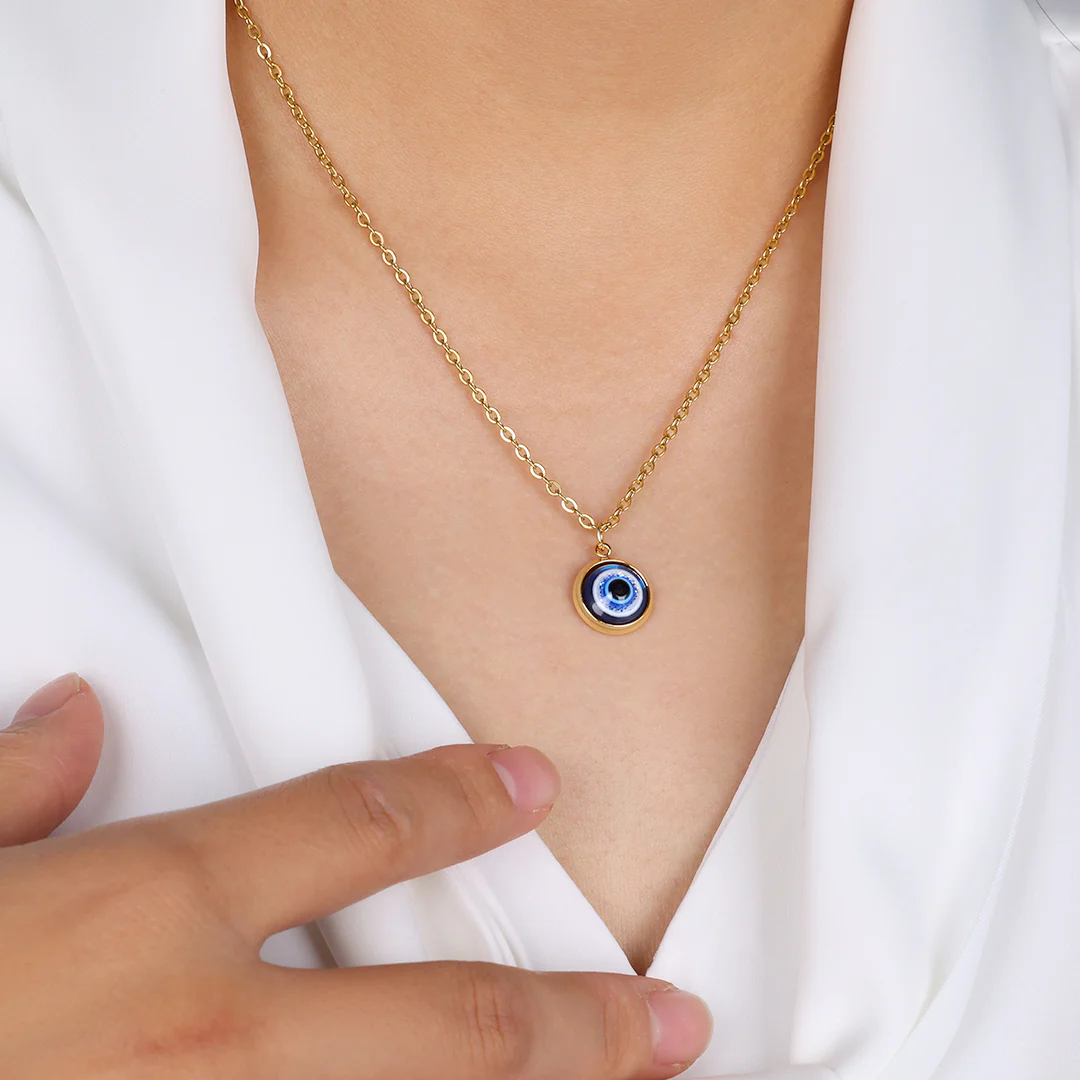 Dainty Boho Evil Eye Charm Necklace - Image 14