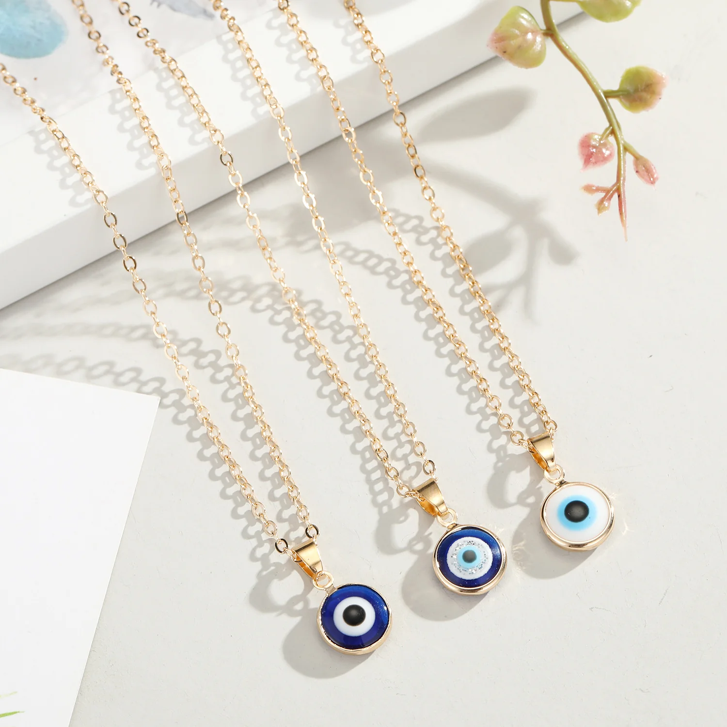 Dainty Boho Evil Eye Charm Necklace - Image 4