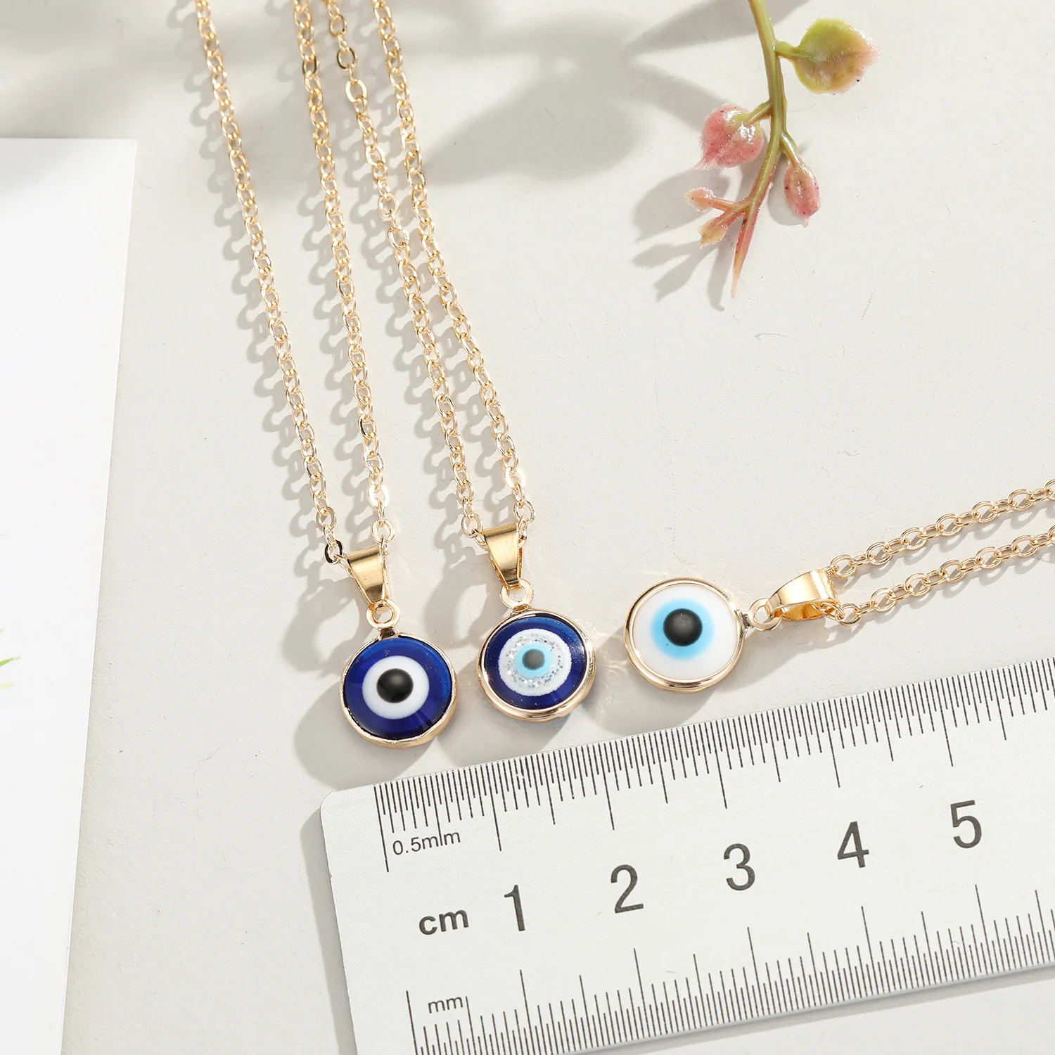 Dainty Boho Evil Eye Charm Necklace - Image 6