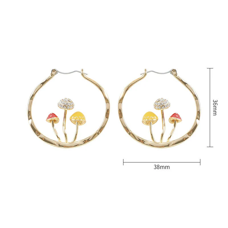 Boho Mushroom Hoop Earrings - Image 10