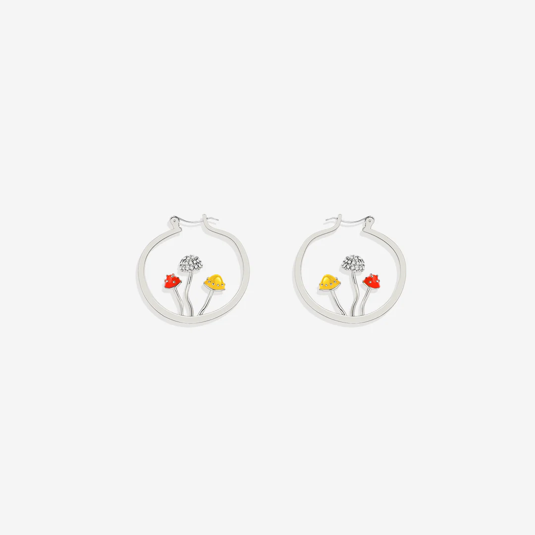 Boho Mushroom Hoop Earrings - Image 11