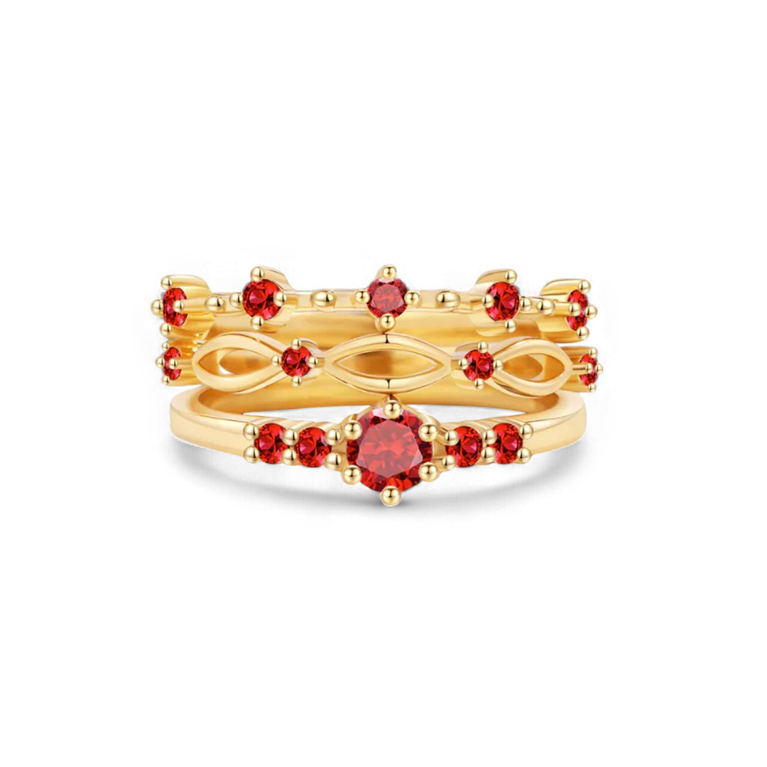 Braided Birthstone Stacking Ring Set - Image 18