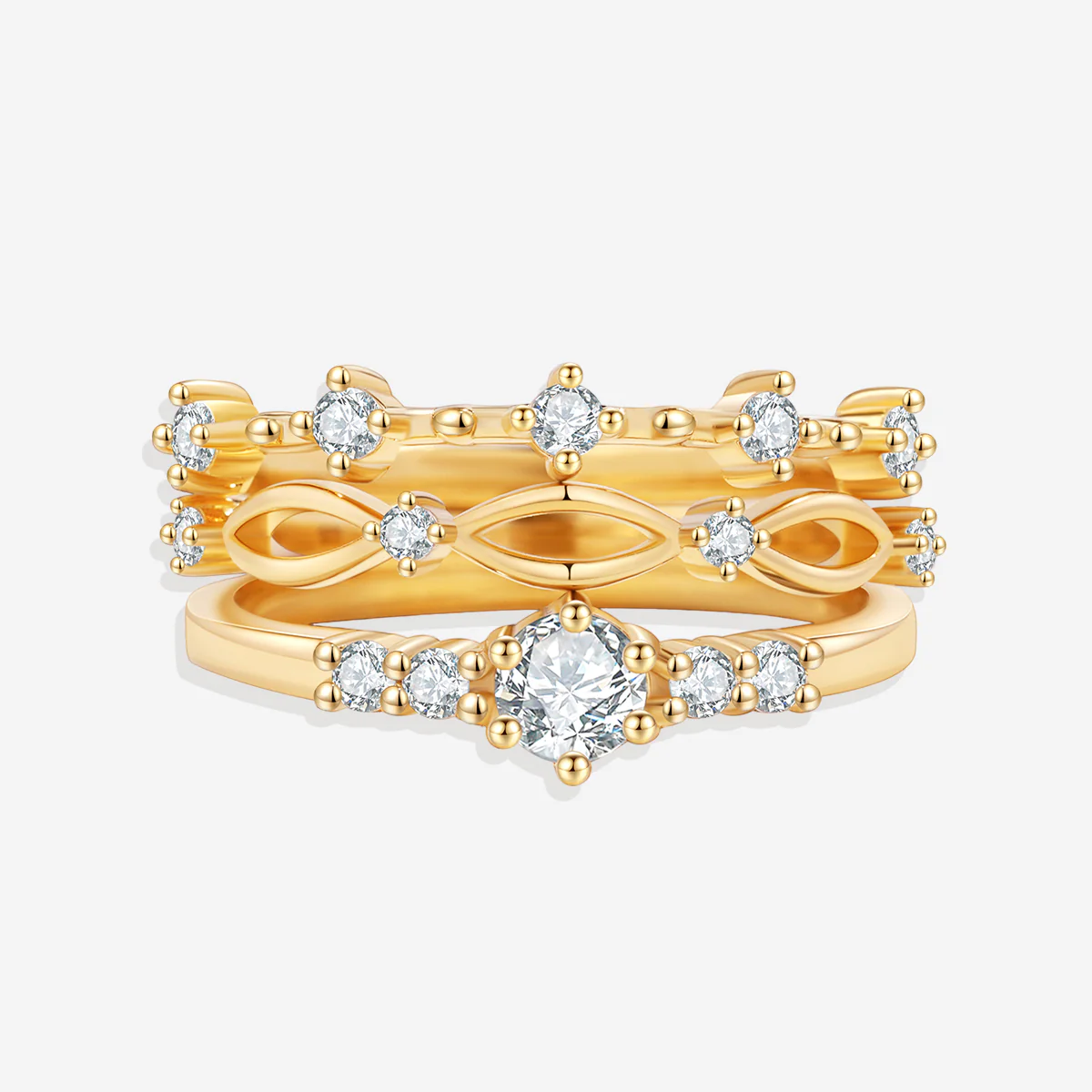 Braided Birthstone Stacking Ring Set - Image 7