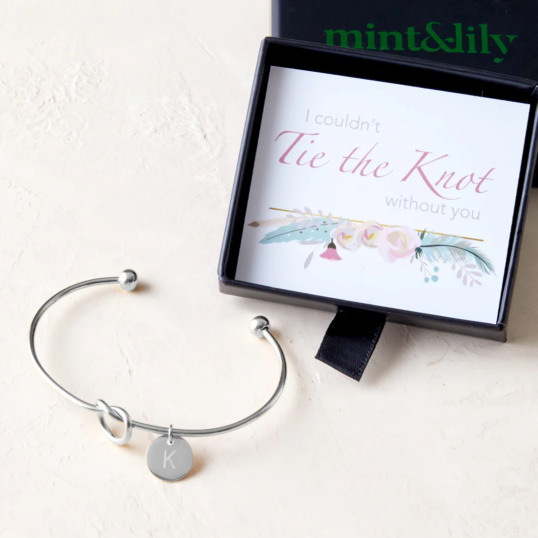 Personalized Tie the Knot Bracelet • Bridesmaid Gift Bracelet - Image 20