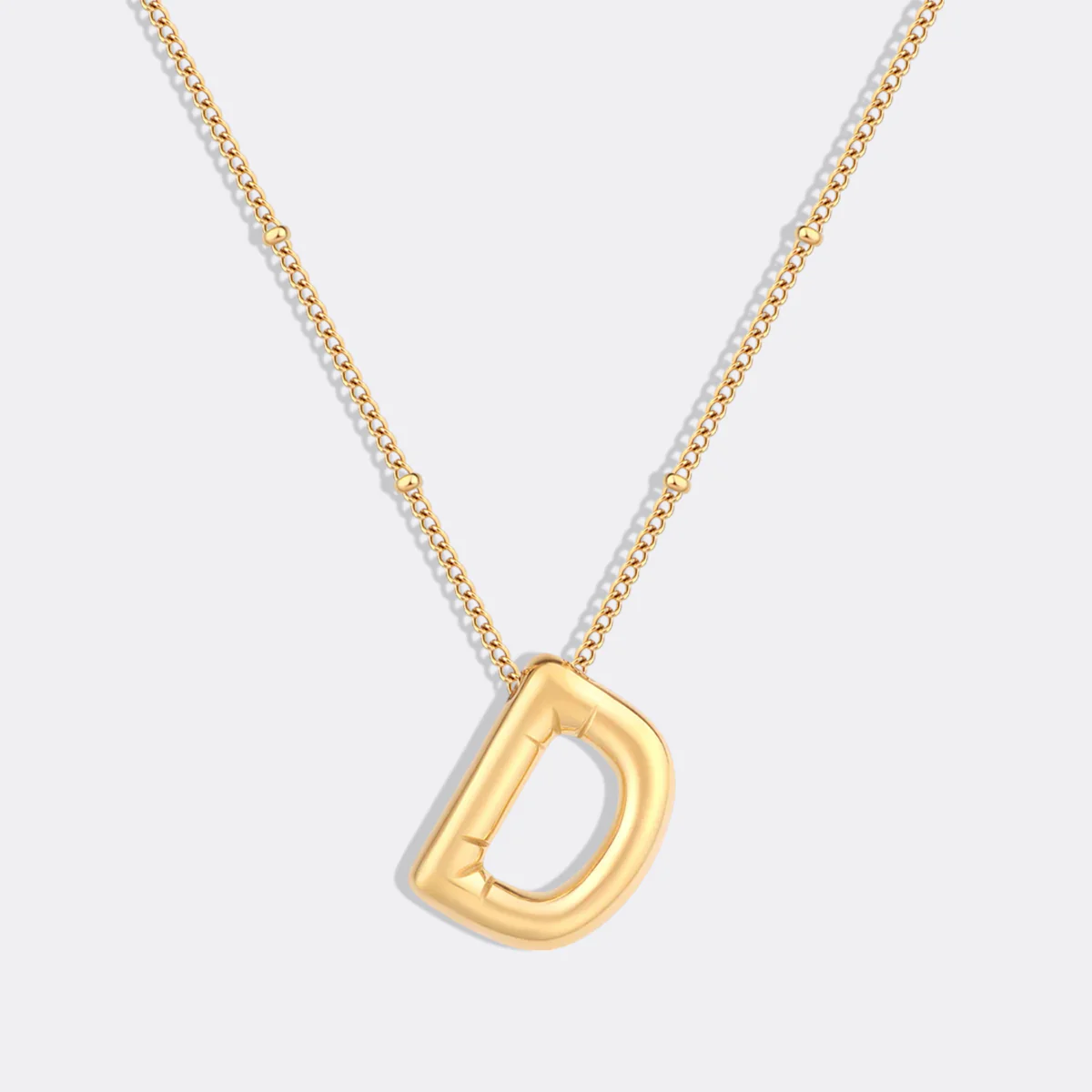Balloon Initial Necklace with Satellite Chain - Image 11