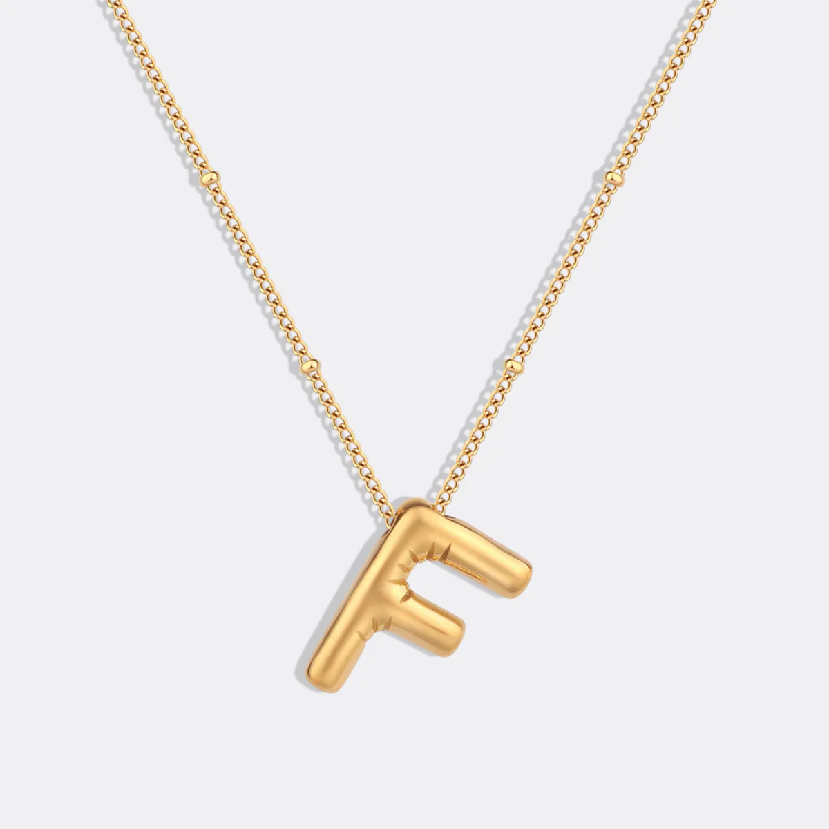 Balloon Initial Necklace with Satellite Chain - Image 13