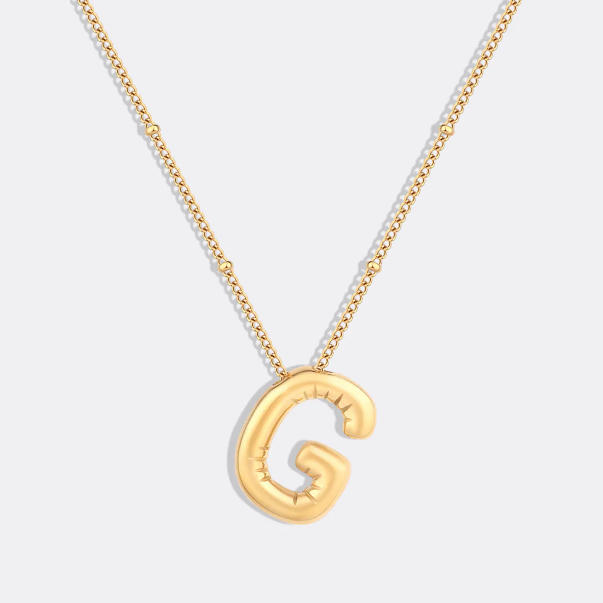 Balloon Initial Necklace with Satellite Chain - Image 14