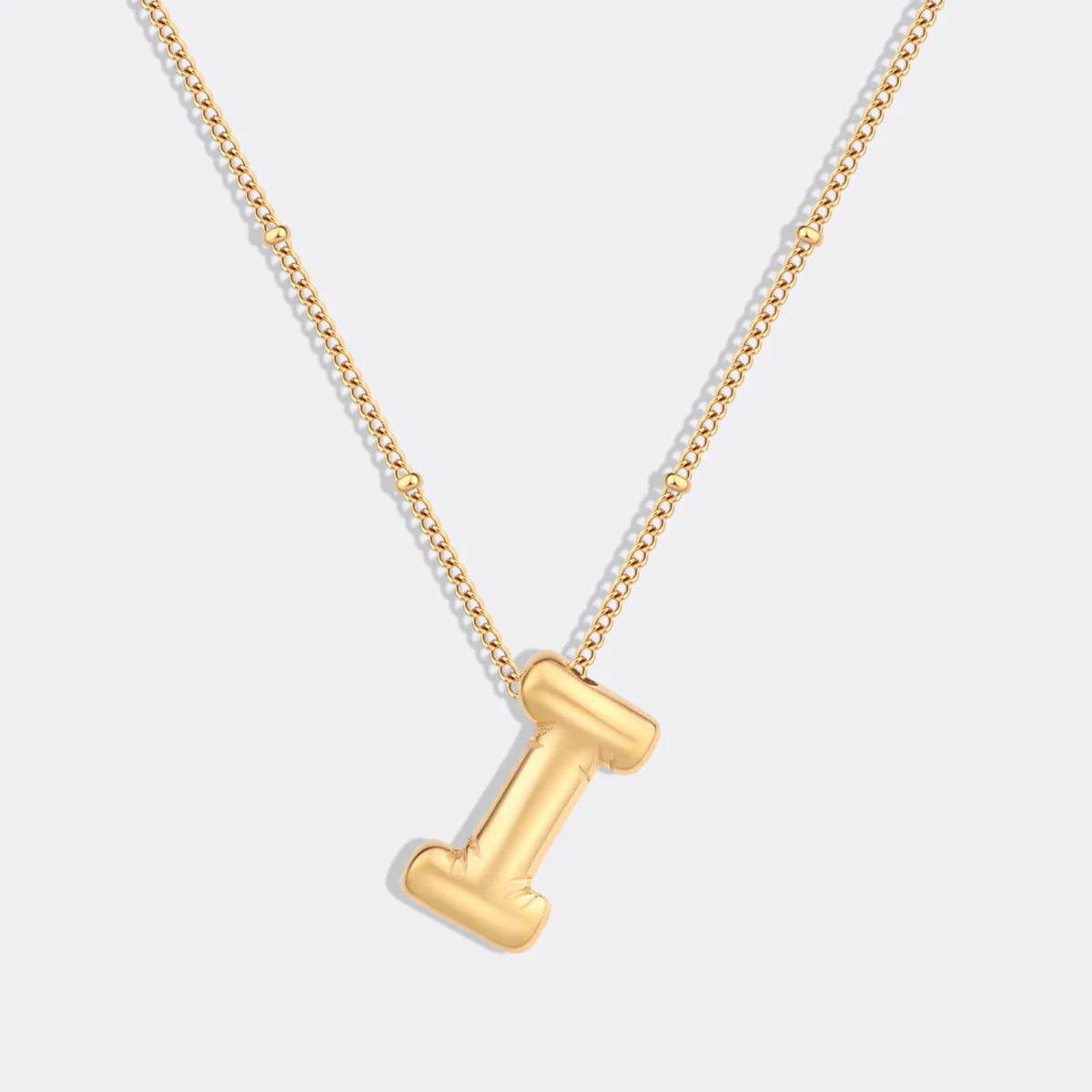 Balloon Initial Necklace with Satellite Chain - Image 16