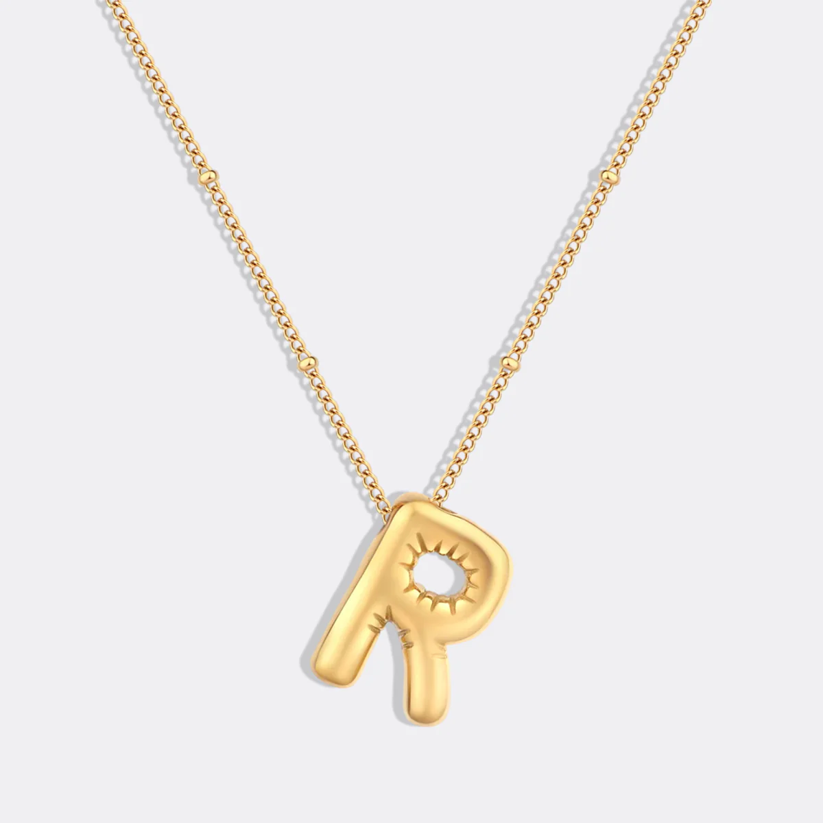 Balloon Initial Necklace with Satellite Chain - Image 25