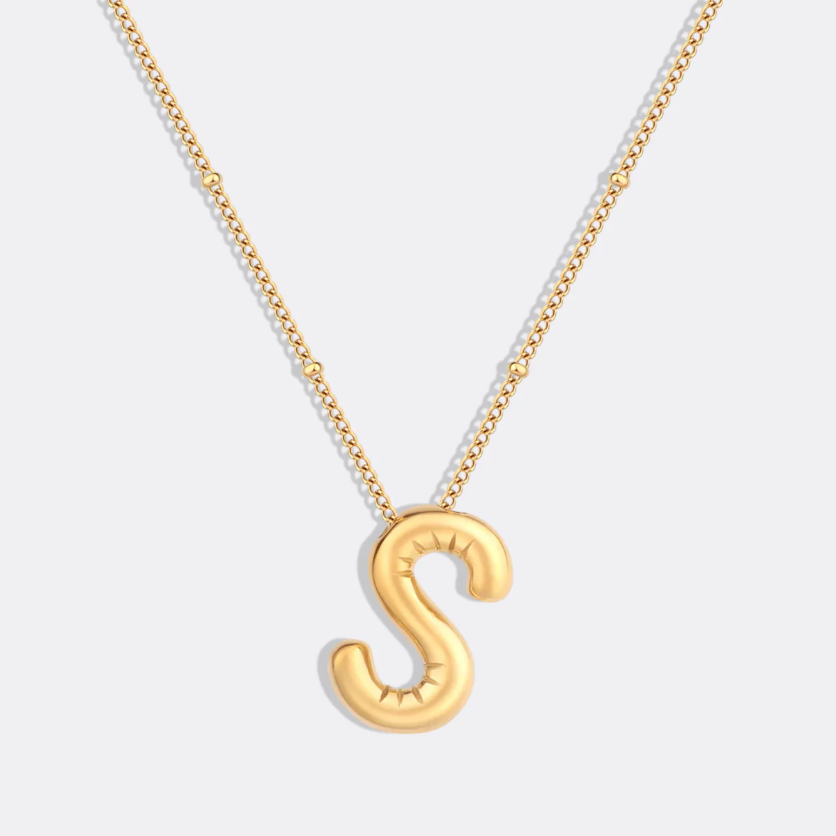 Balloon Initial Necklace with Satellite Chain - Image 26