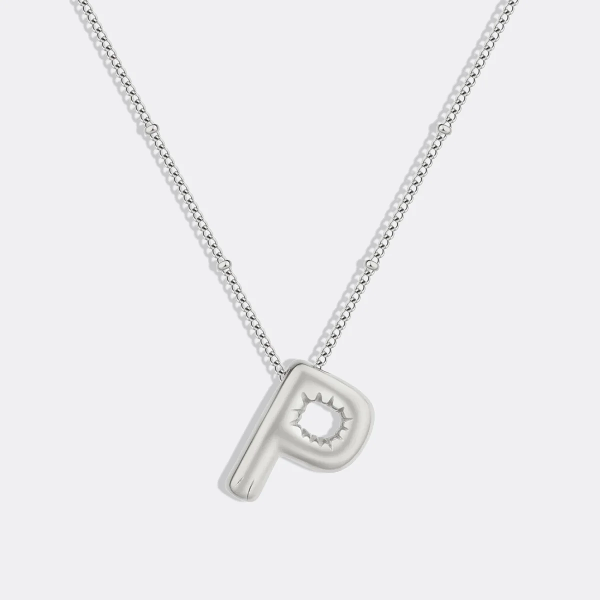 Balloon Initial Necklace with Satellite Chain - Image 45