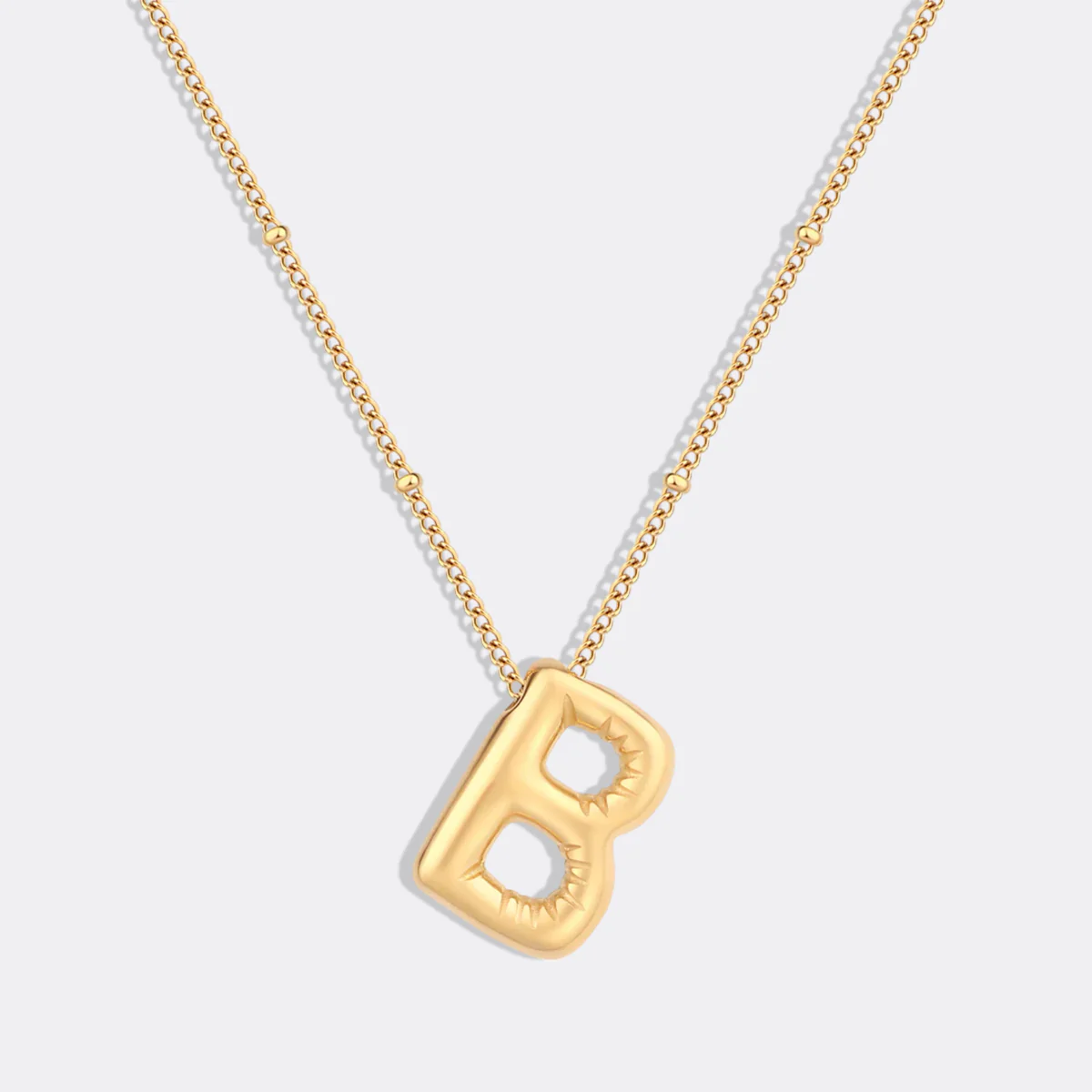 Balloon Initial Necklace with Satellite Chain - Image 5