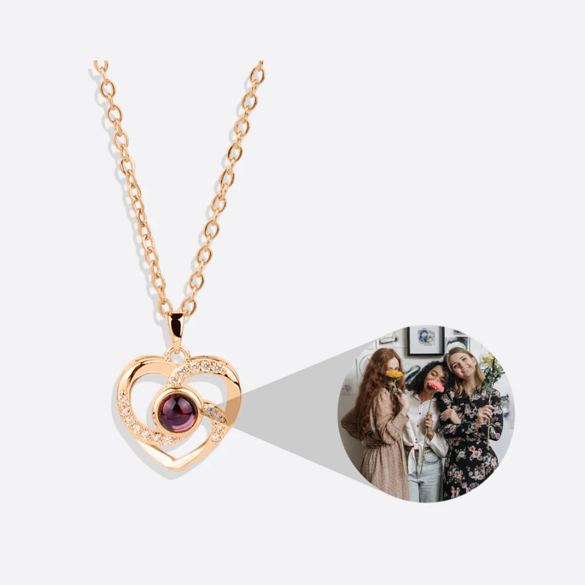 Center of My Heart Pave Photo Necklace - Image 14