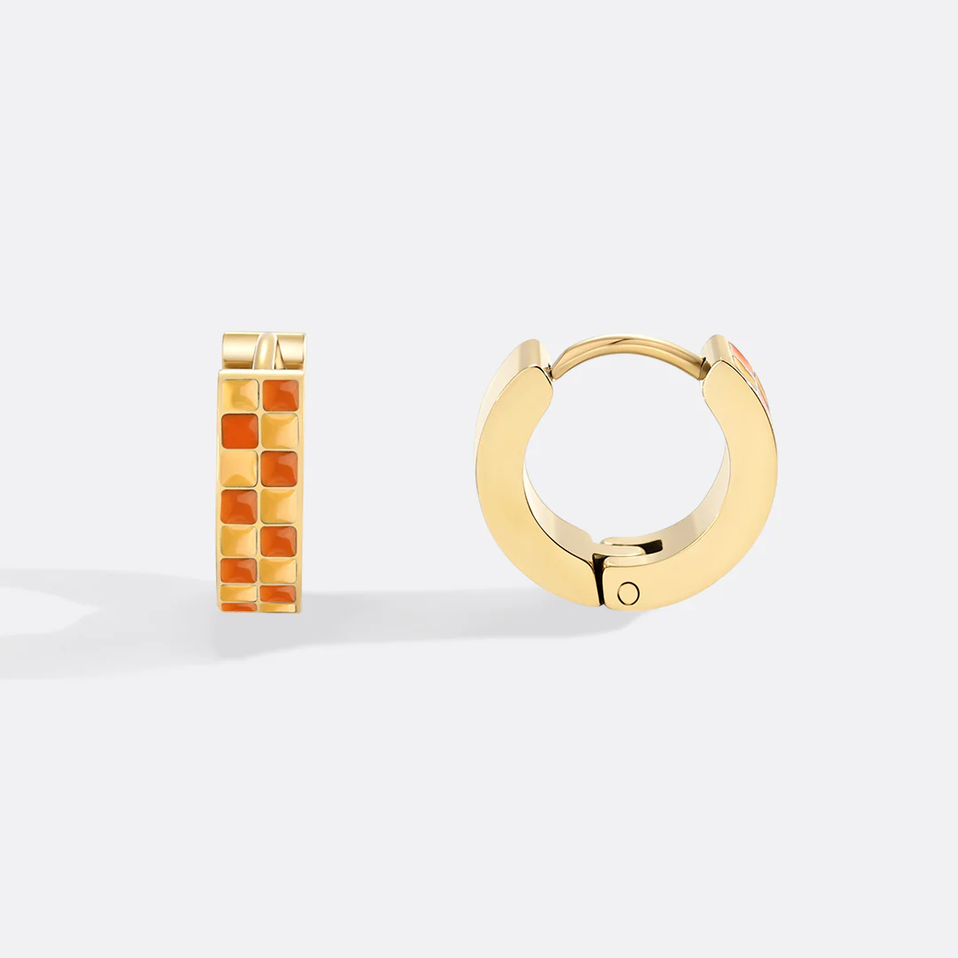 Checkered Hoop Earrings - Image 14