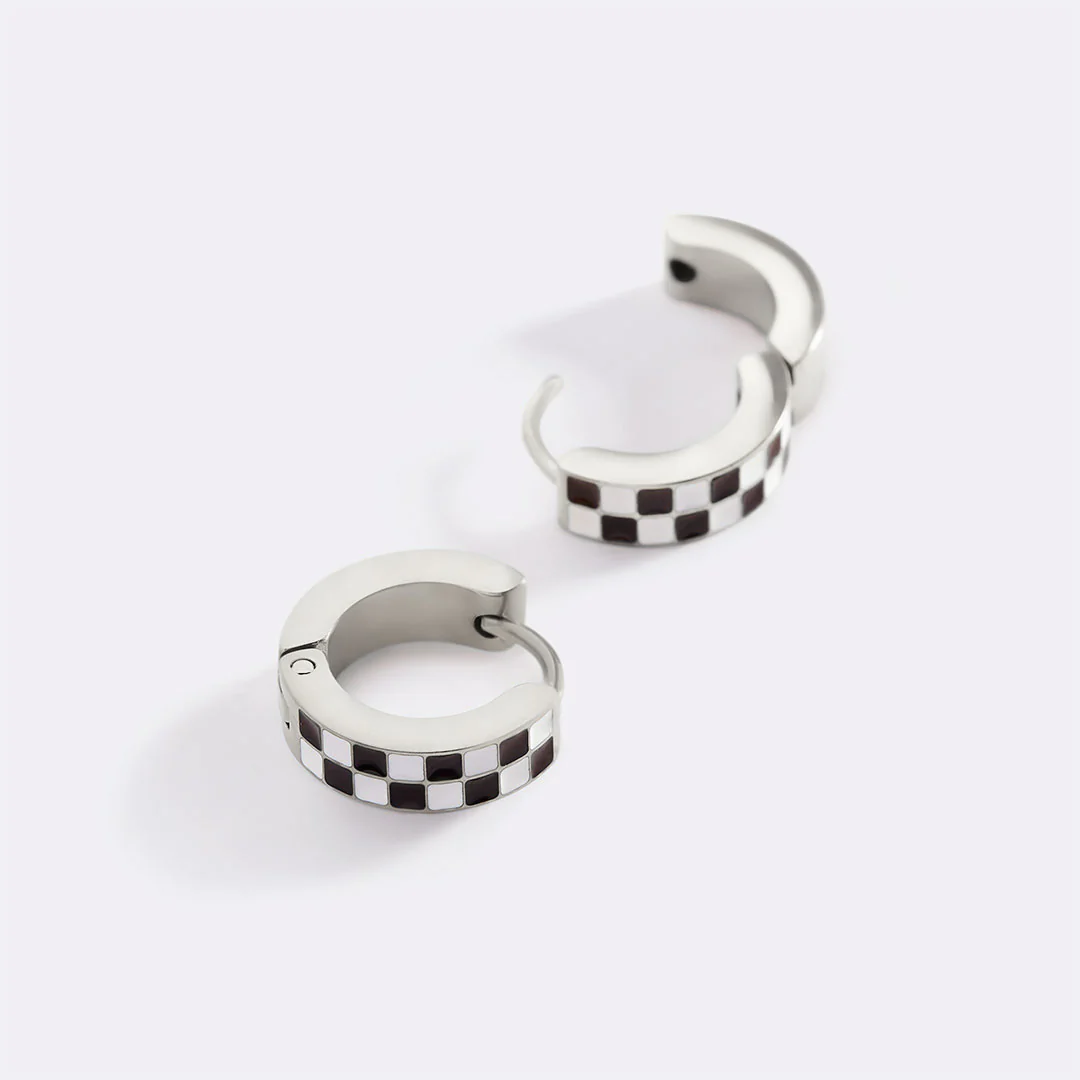 Checkered Hoop Earrings - Image 18