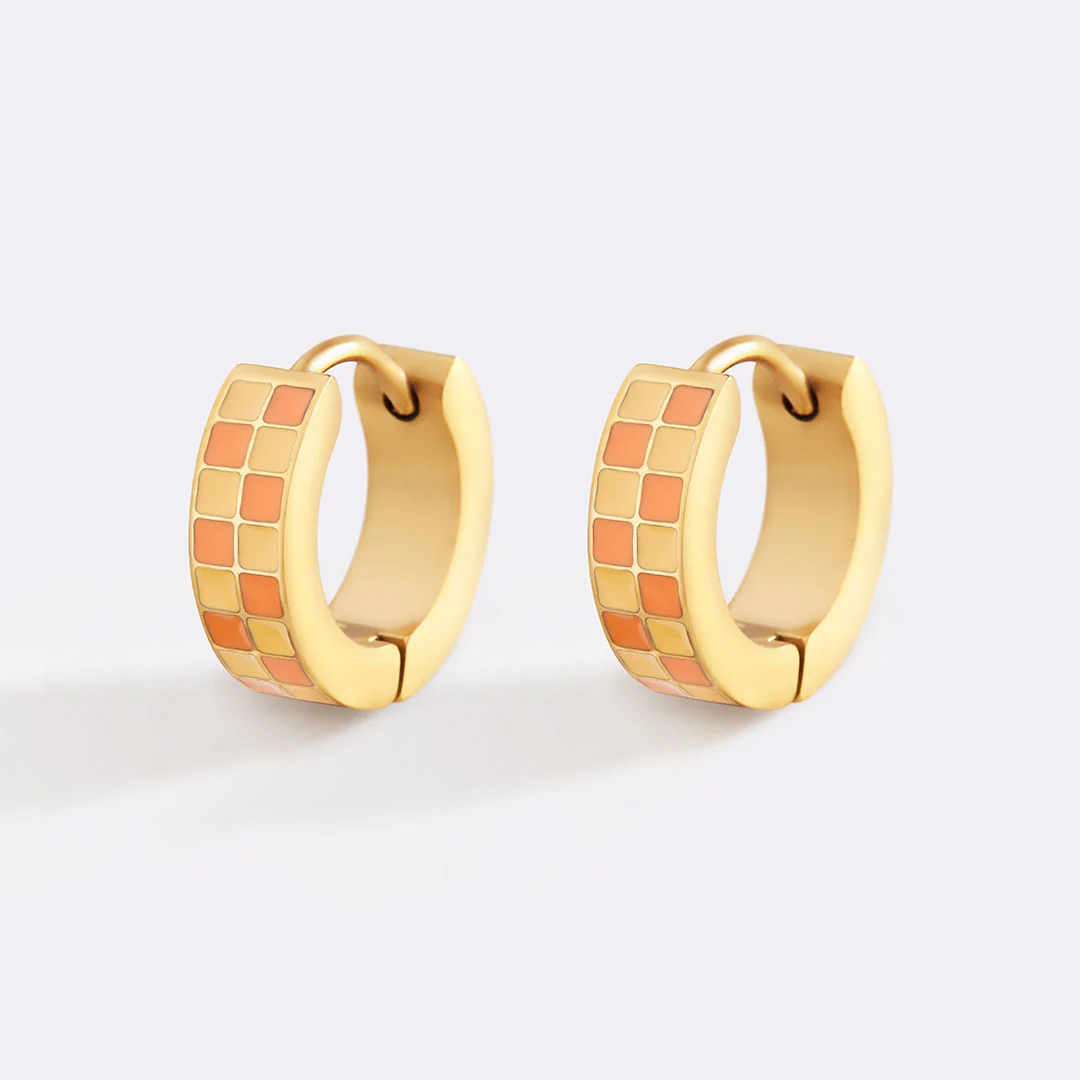 Checkered Hoop Earrings - Image 21