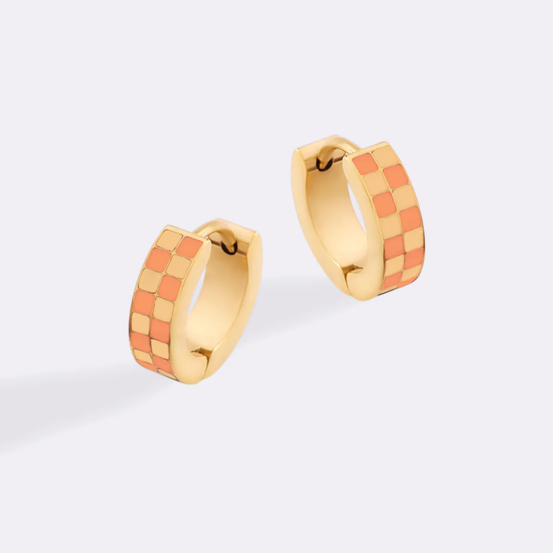 Checkered Hoop Earrings - Image 31