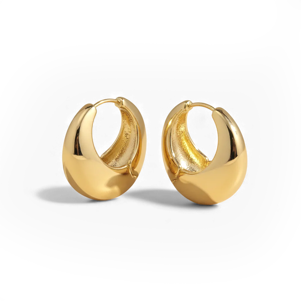 Chunky Round Dome Huggie Earrings