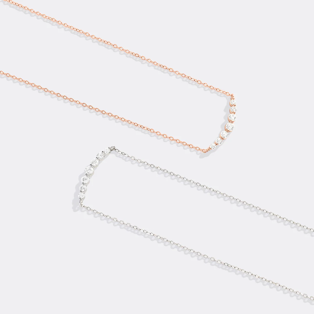 Classic Arc Diamond Necklace - Image 13