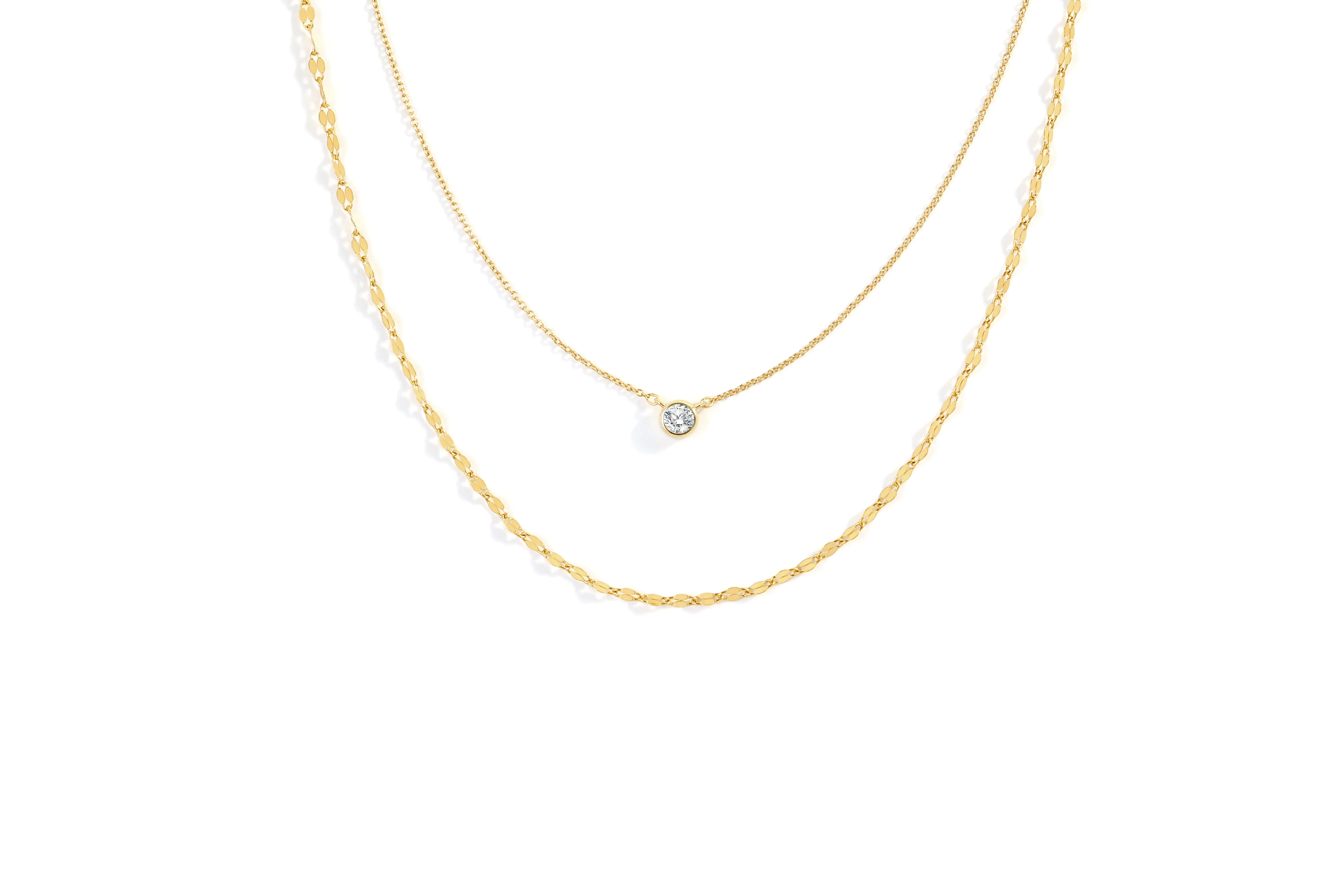 Classic Bezel Necklace and Petal Chain Set - Image 4