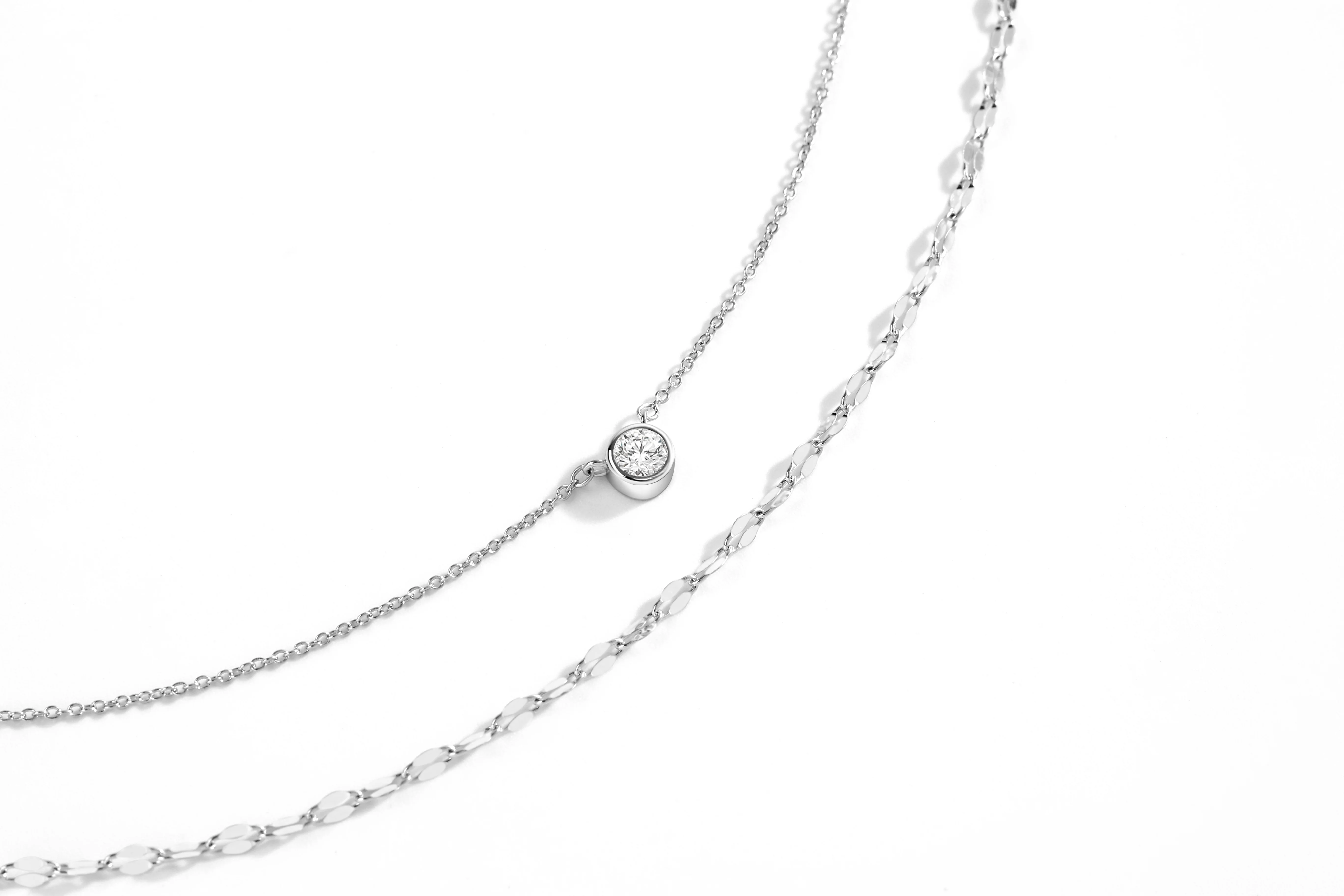 Classic Bezel Necklace and Petal Chain Set - Image 5